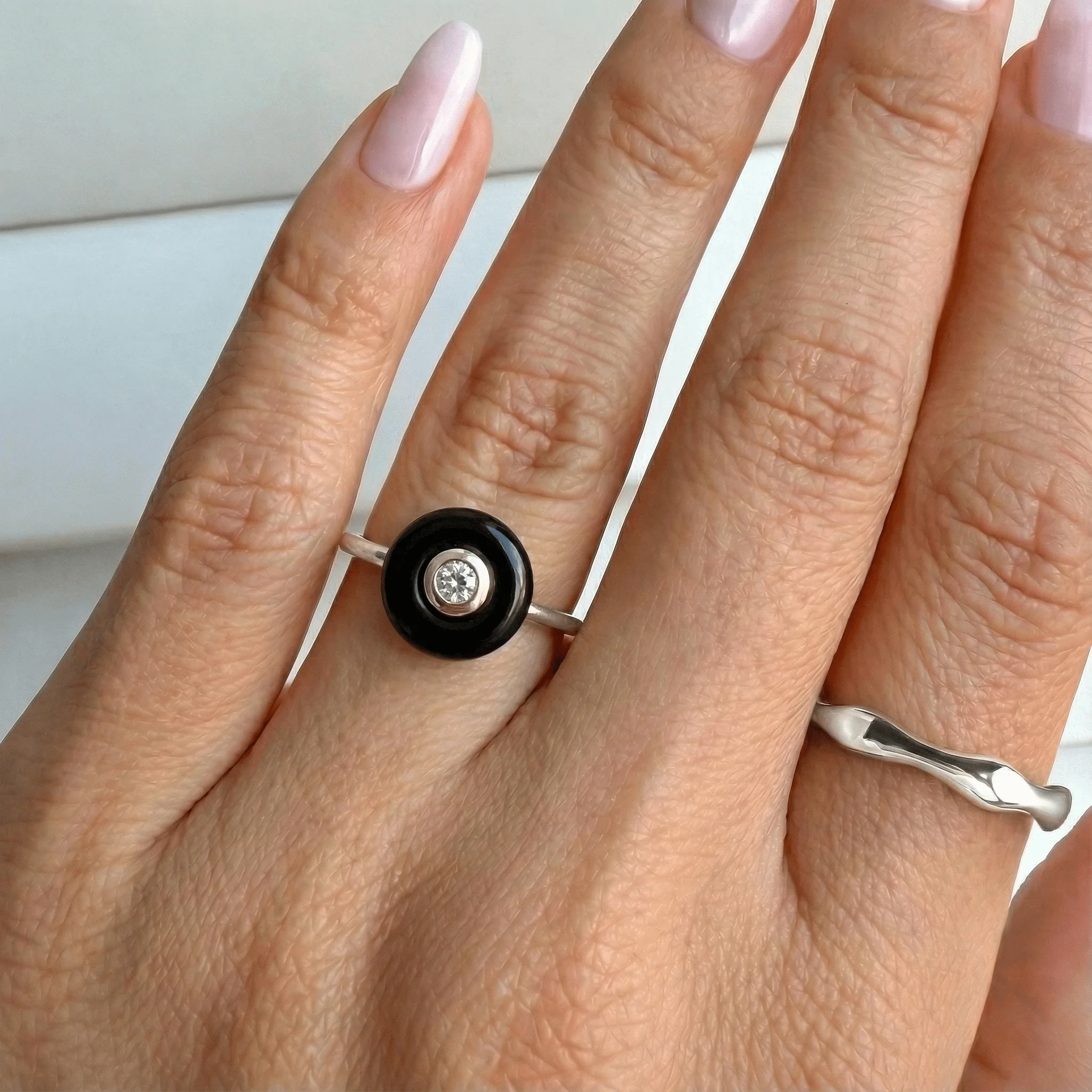 Black Obsidian Fidget Ring - Ora - Image 9