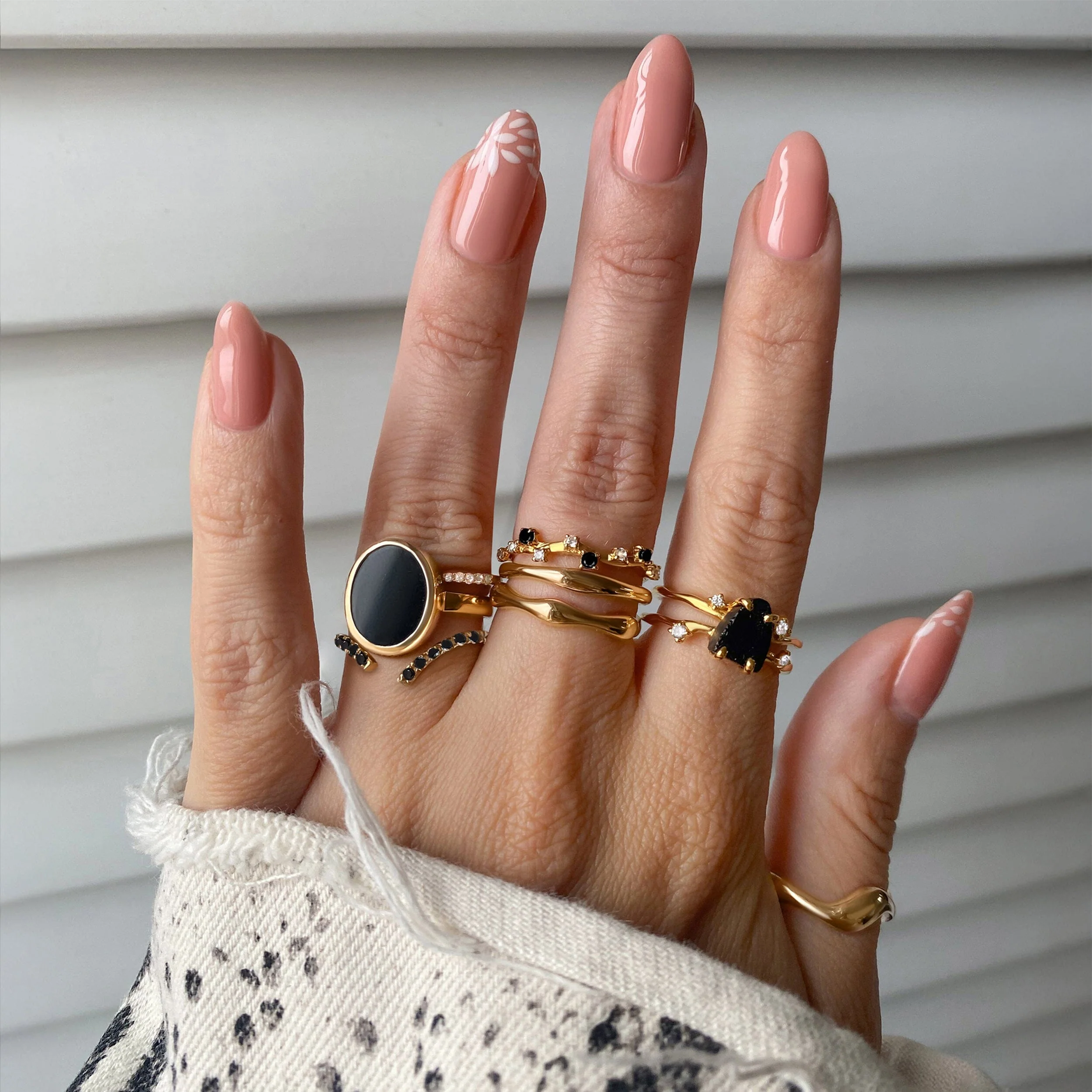 Black Obsidian Flow Ring - Stardust & Waves Band - Image 8