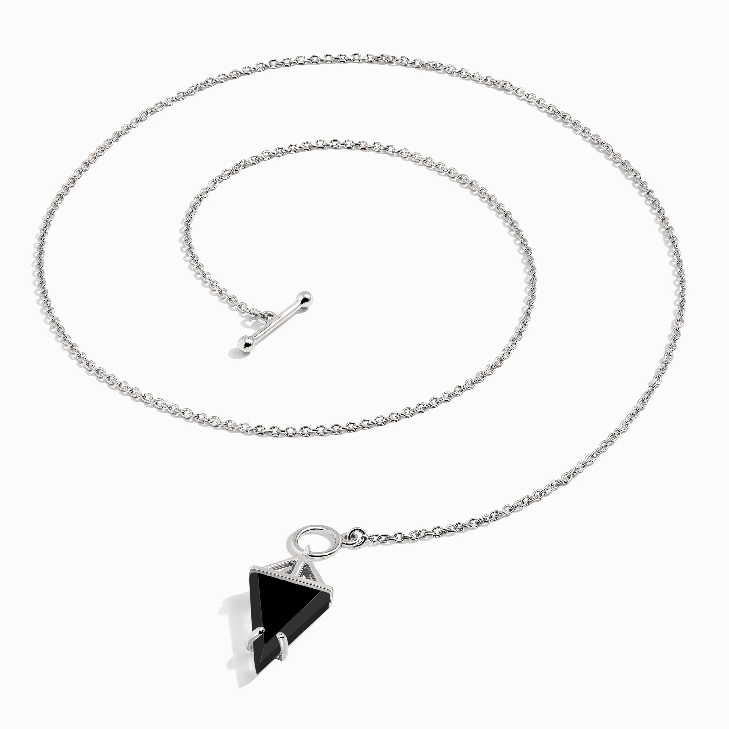 Black Obsidian Heroine T-Lock Necklace & Herringbone Chain - Image 9