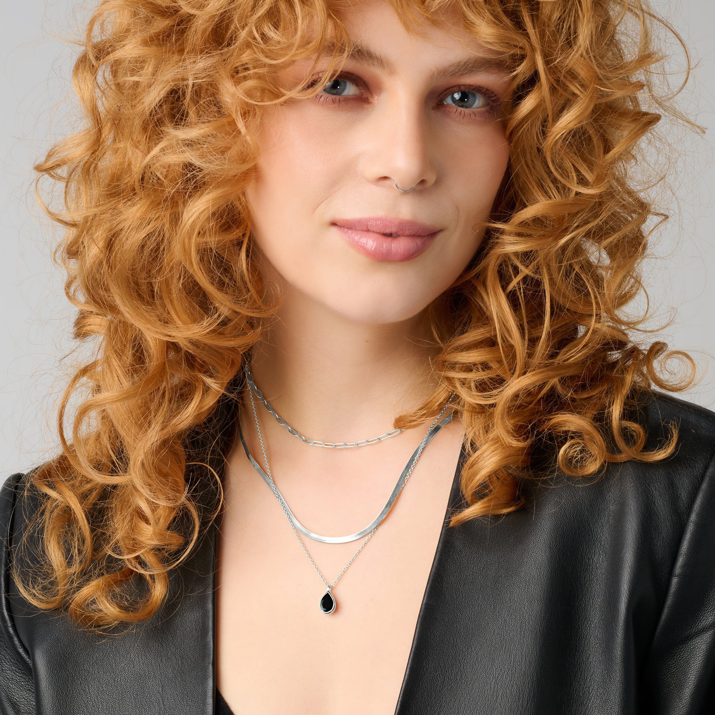 Black Obsidian Hidden Heart Necklace & Herringbone Chain - Image 11