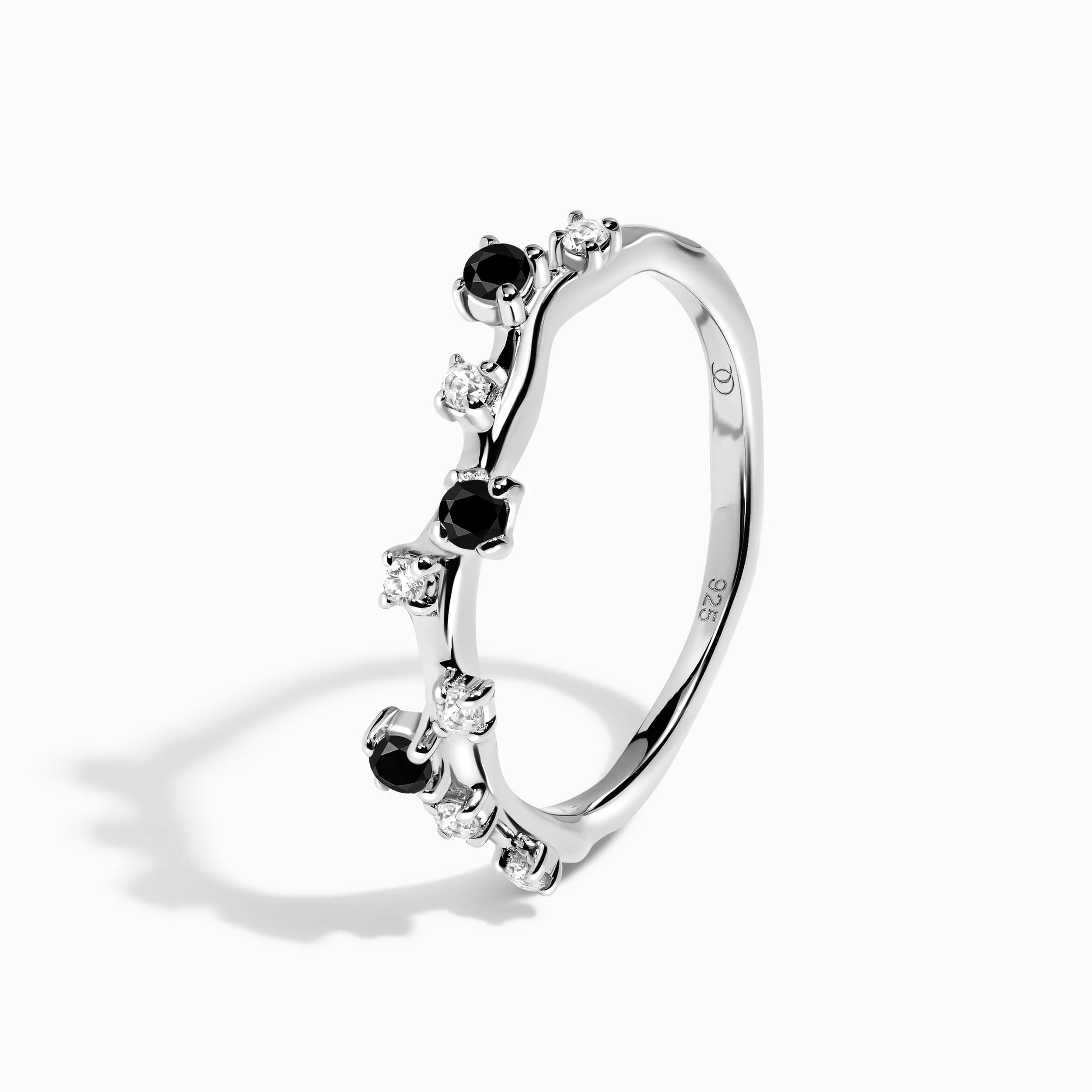 Black Obsidian Flow Ring & Black Onyx Stardust Band - Image 30