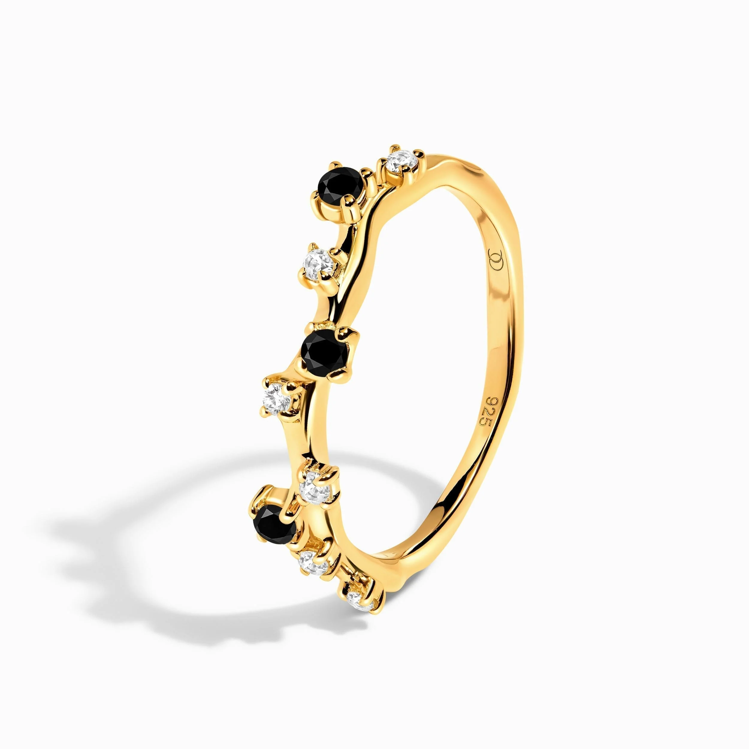 Black Obsidian Flow Ring & Black Onyx Stardust Band - Image 38