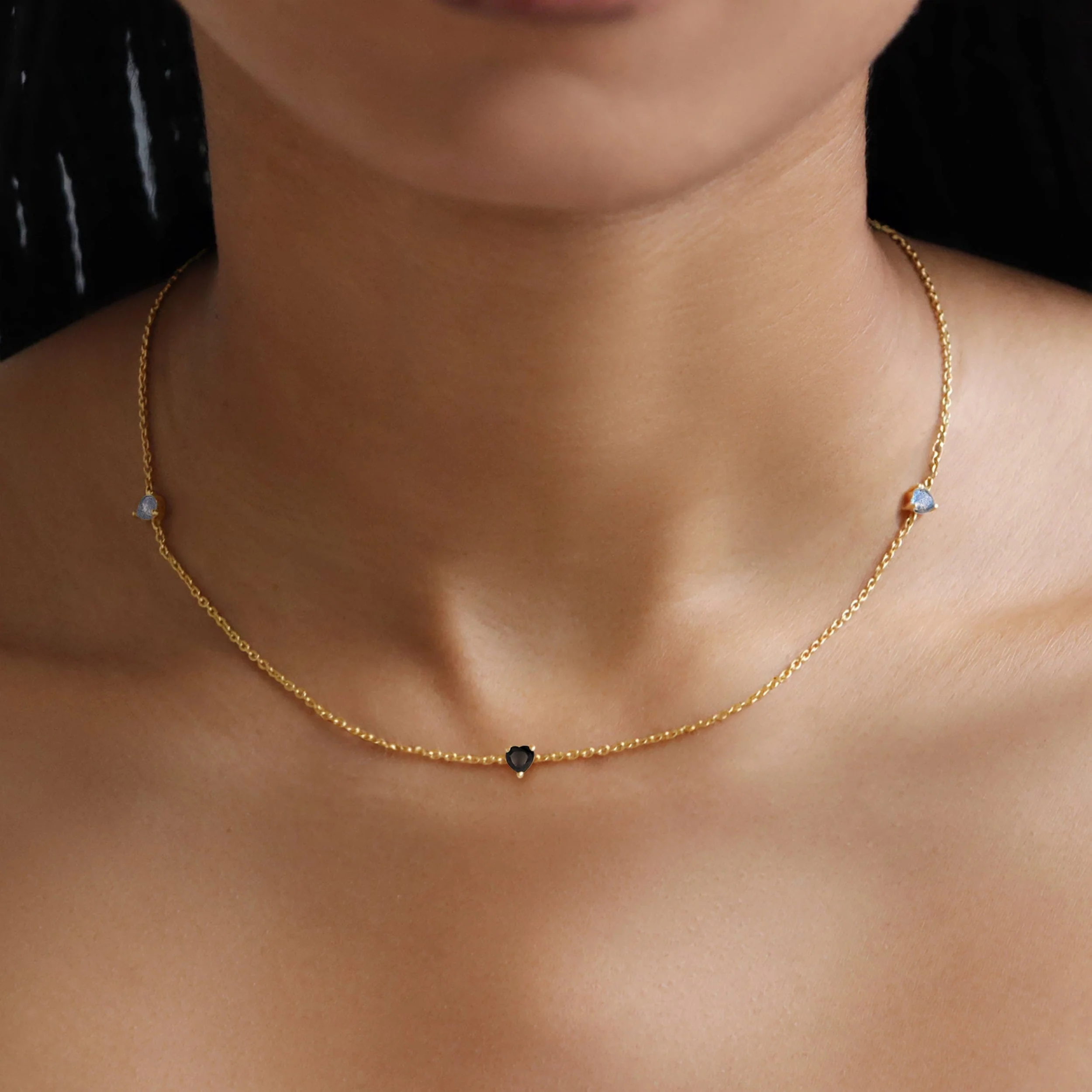 Black Obsidian Labradorite Necklace - Crush On You - Image 6