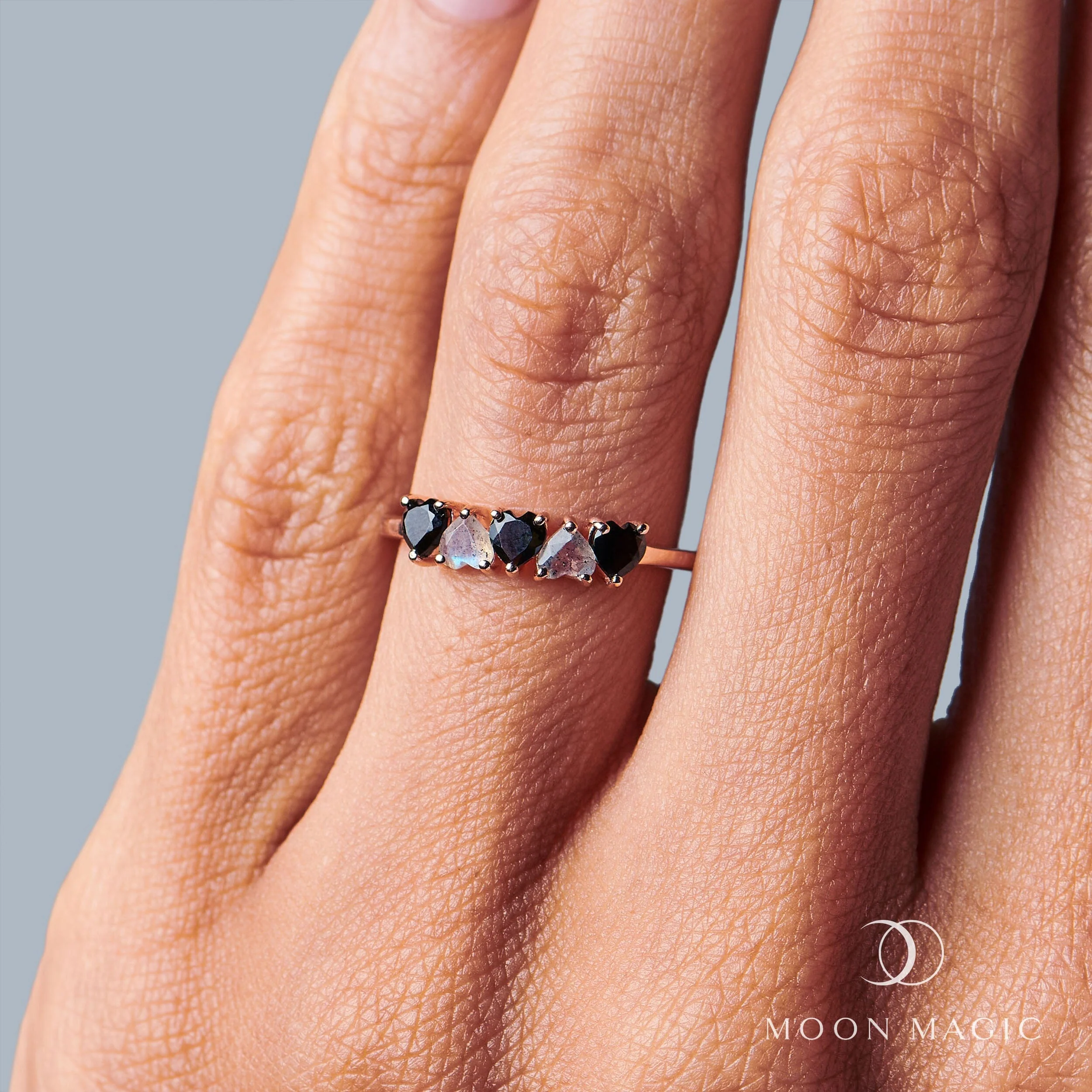 Black Obsidian Labradorite Ring - Crush On You - Image 4