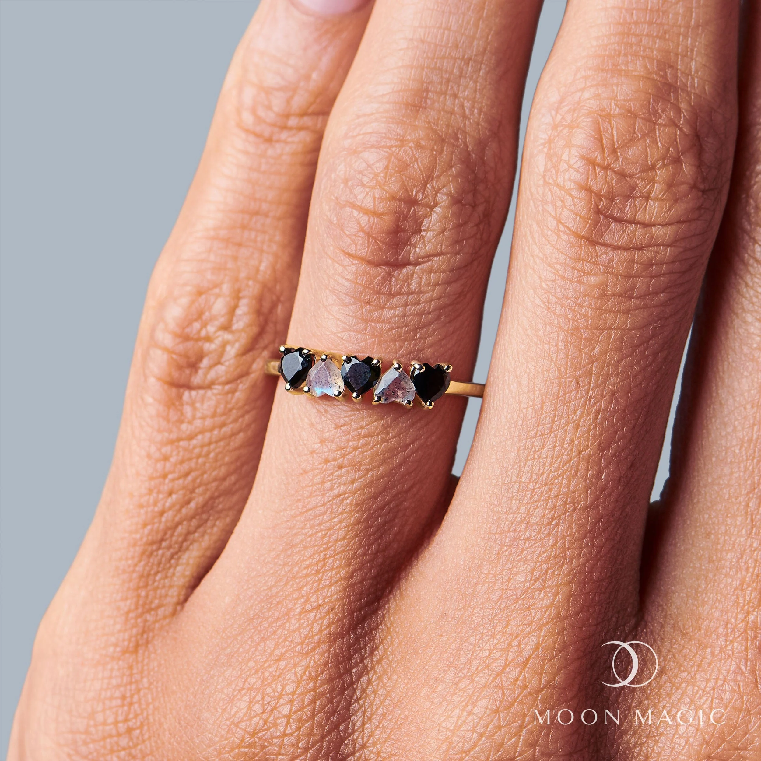 Black Obsidian Labradorite Ring - Crush On You - Image 6