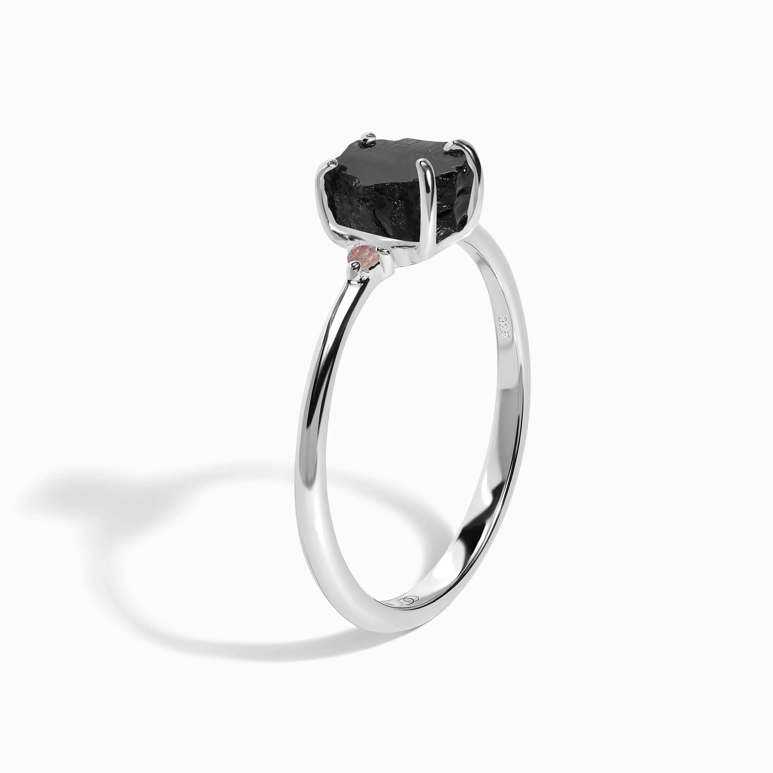 Black Obsidian Labradorite Ring - Petite Raw Allure - Image 10