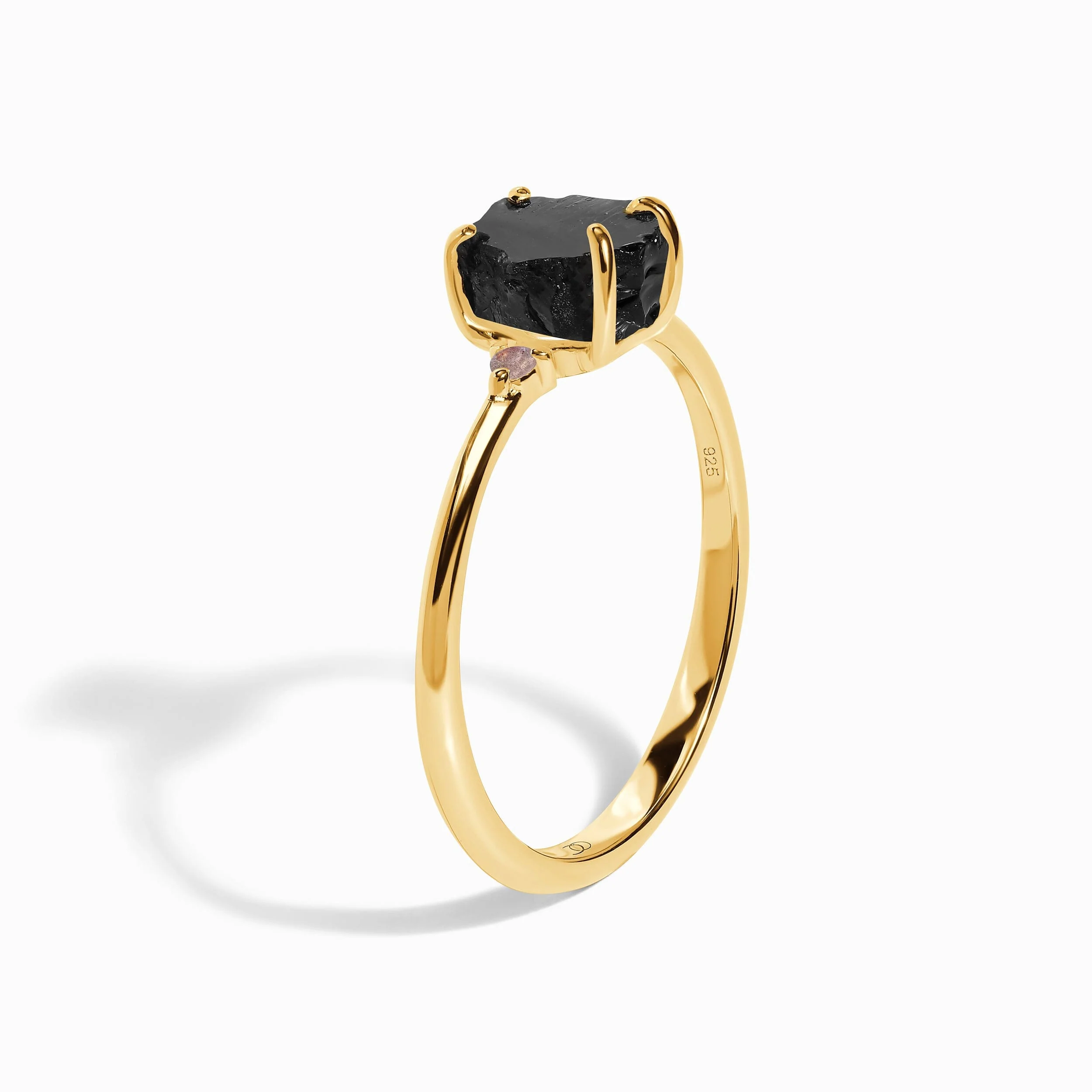 Black Obsidian Labradorite Ring - Petite Raw Allure - Image 14