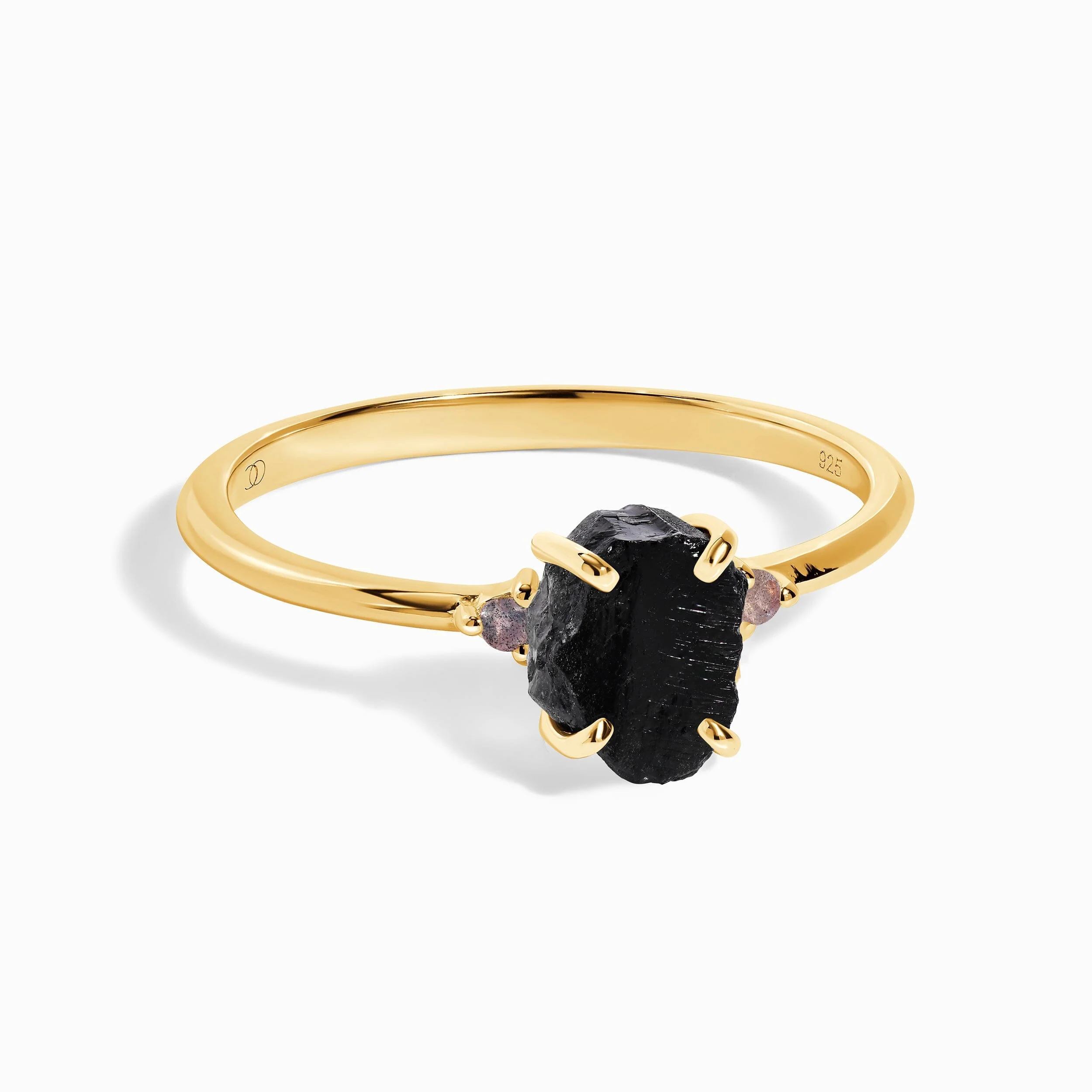 Black Obsidian Labradorite Ring - Petite Raw Allure - Image 5