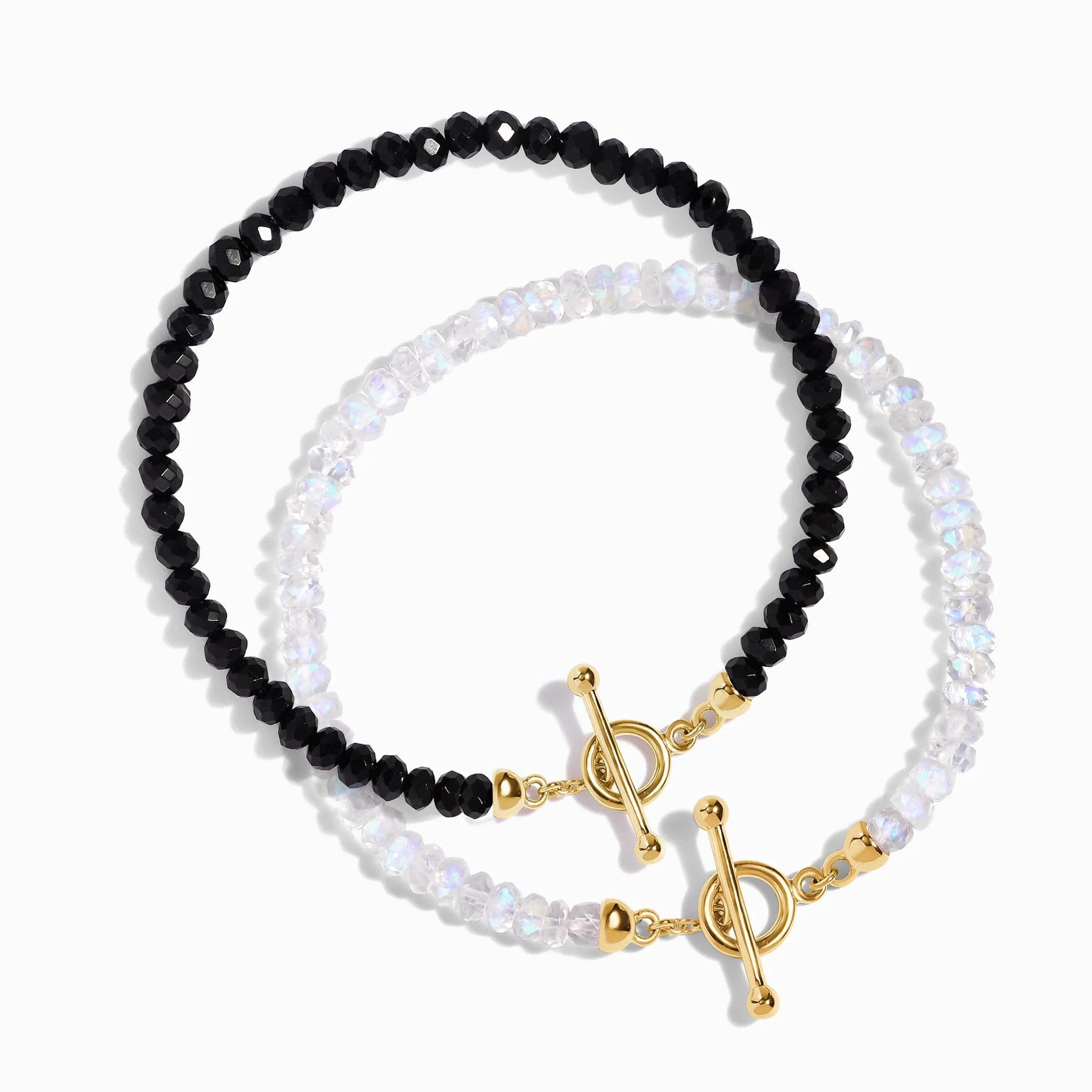Black Obsidian & Moonstone Bracelet Stack - Spiritual Armor - Image 5