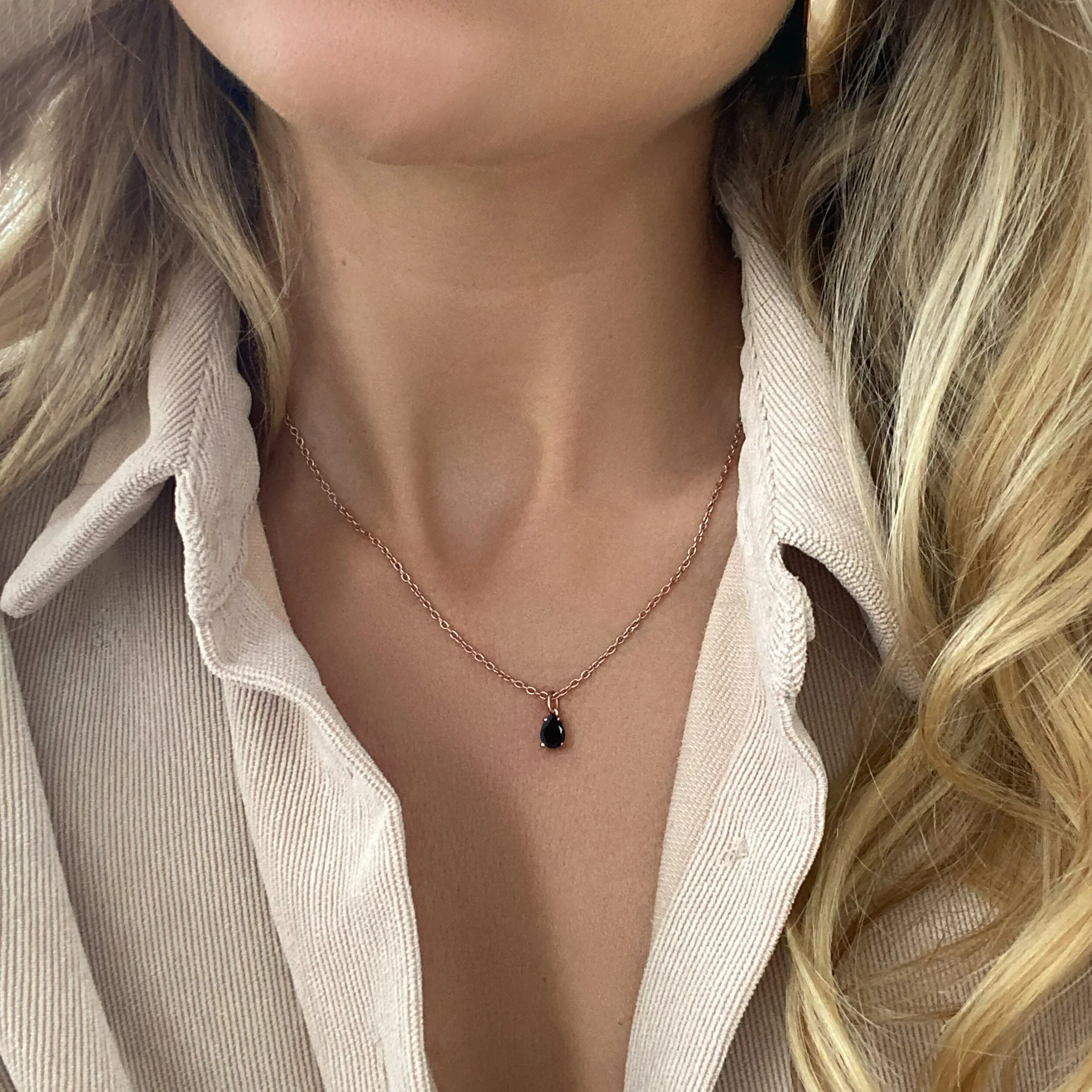 Black Obsidian Necklace - Shield - Image 4