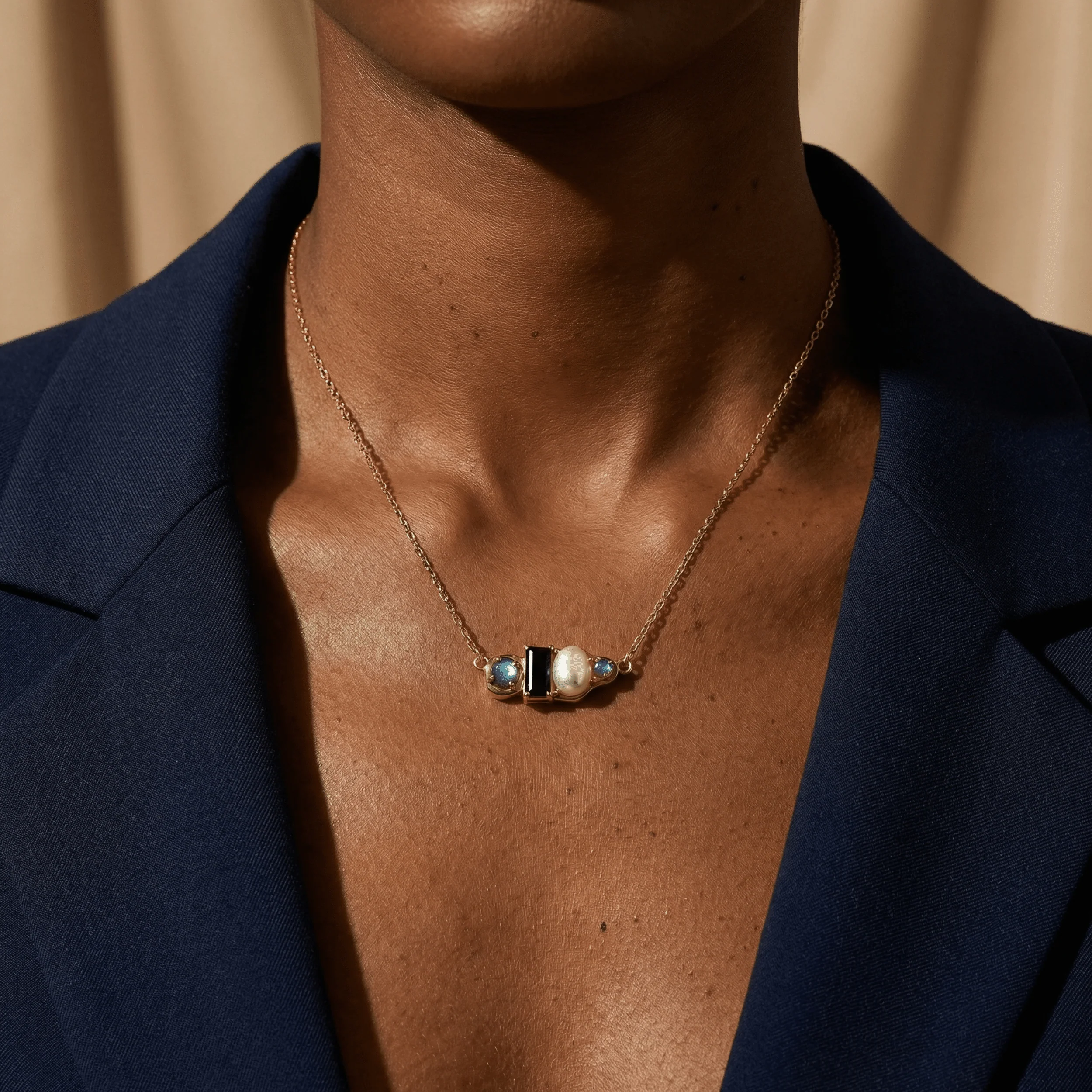 Black Obsidian Pearl Necklace - Treasure - Image 8