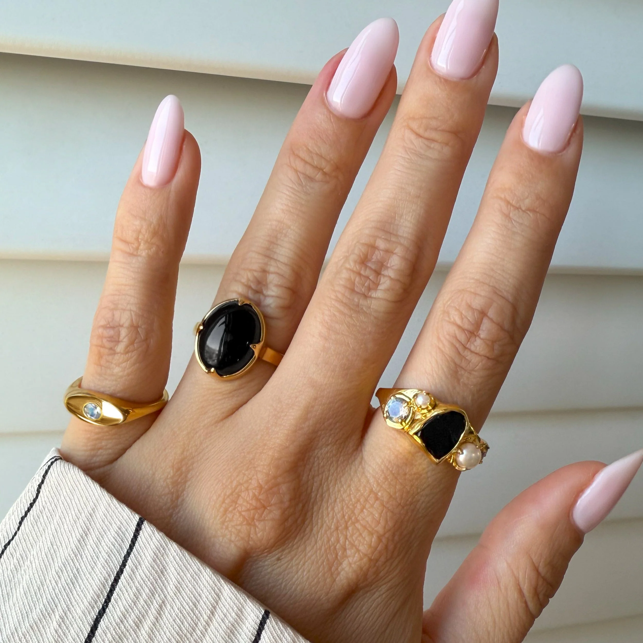 Black Obsidian Pearl Ring - Midnight Heirloom - Image 17