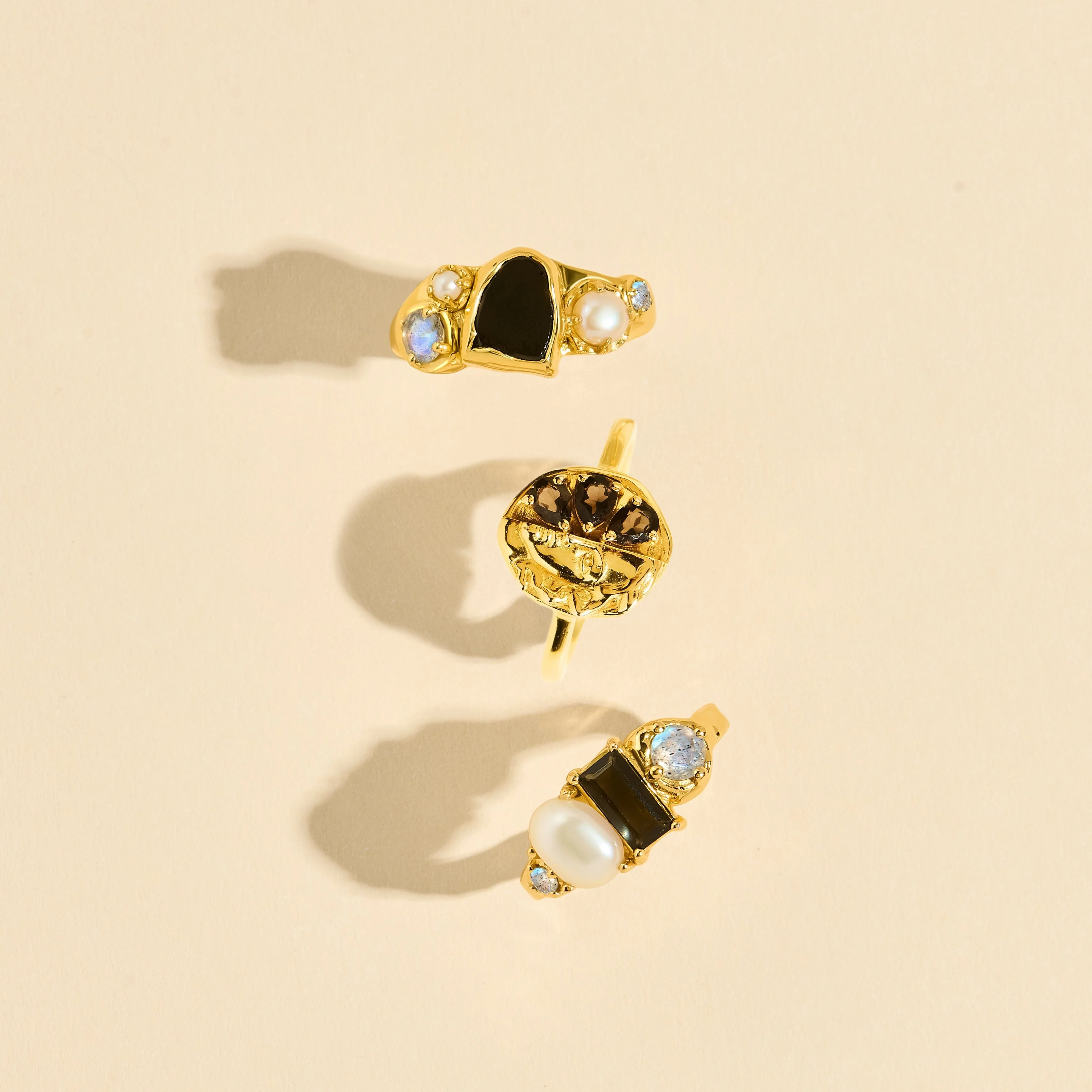 Black Obsidian Pearl Ring - Midnight Heirloom - Image 25