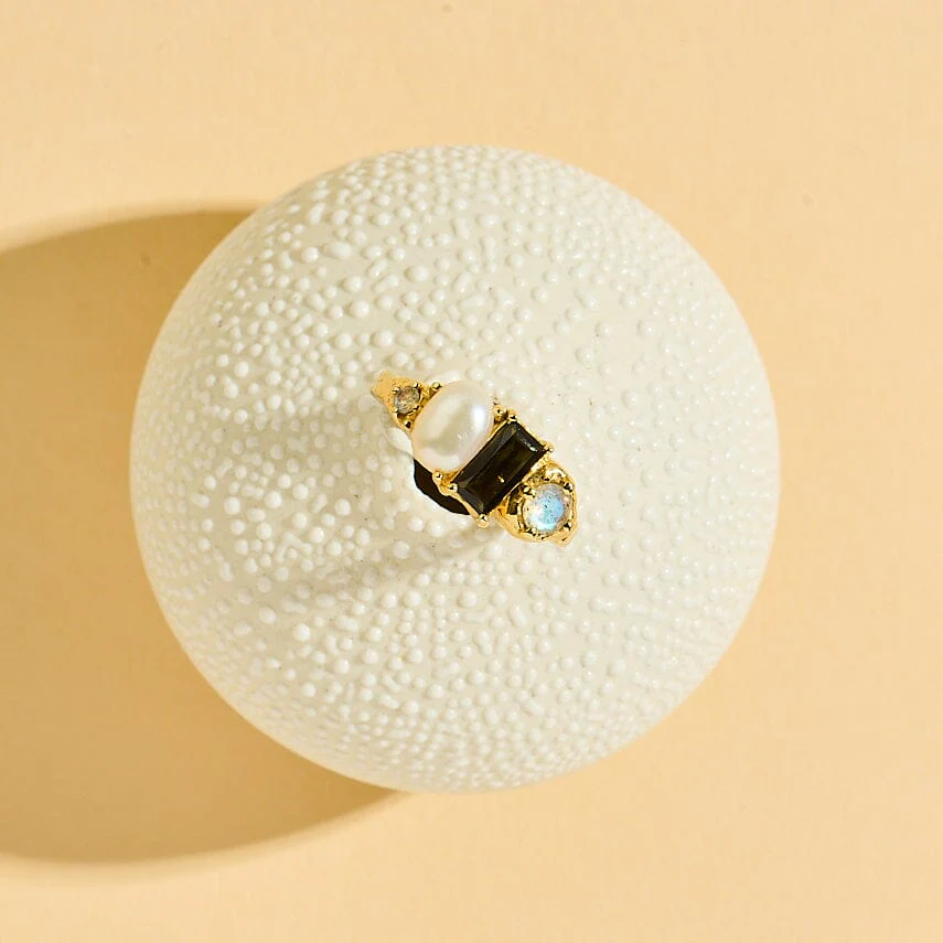 Black Obsidian Pearl Ring - Treasure - Image 25