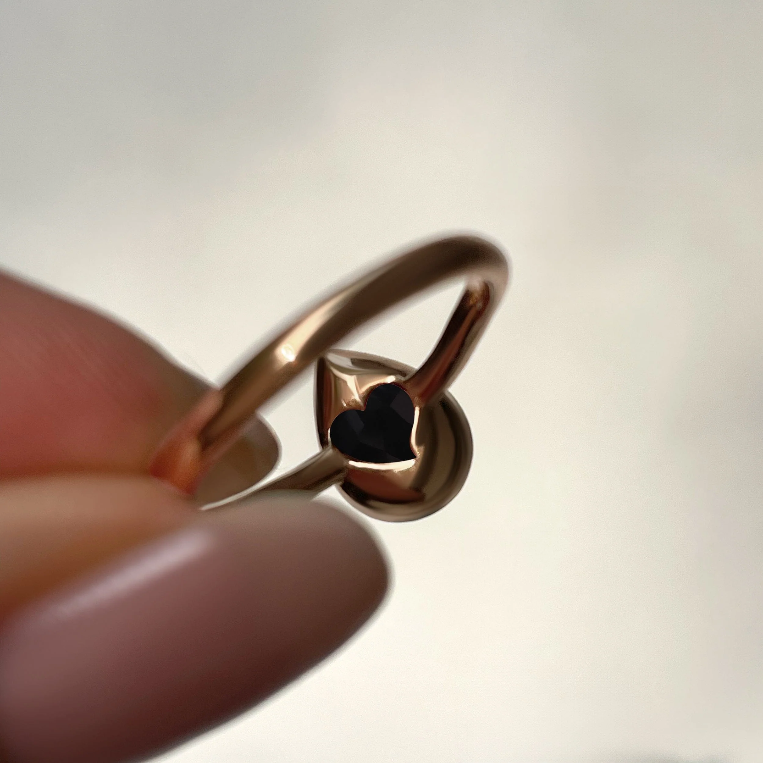 Black Obsidian Ring - Hidden Heart - Image 6