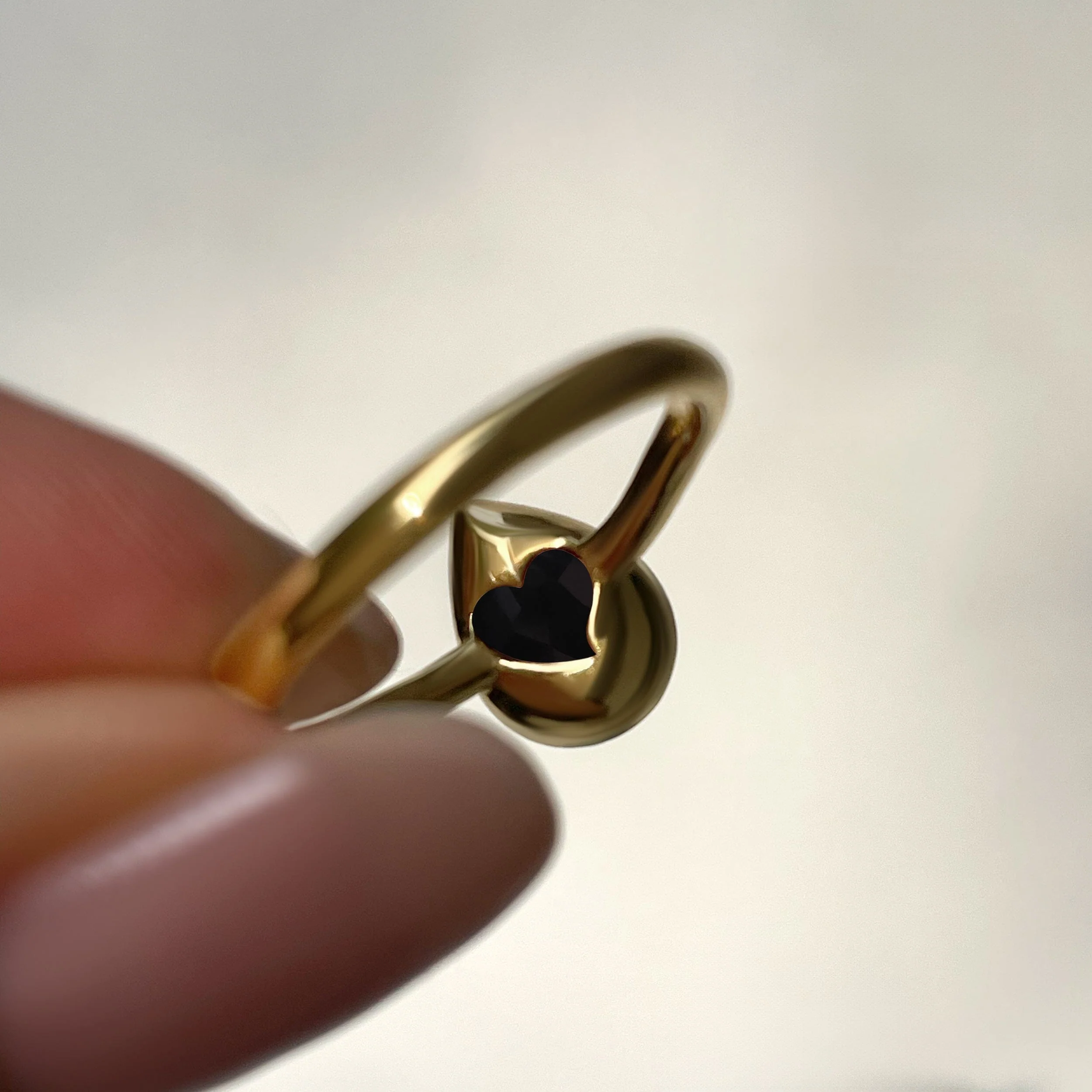 Black Obsidian Ring - Hidden Heart - Image 9