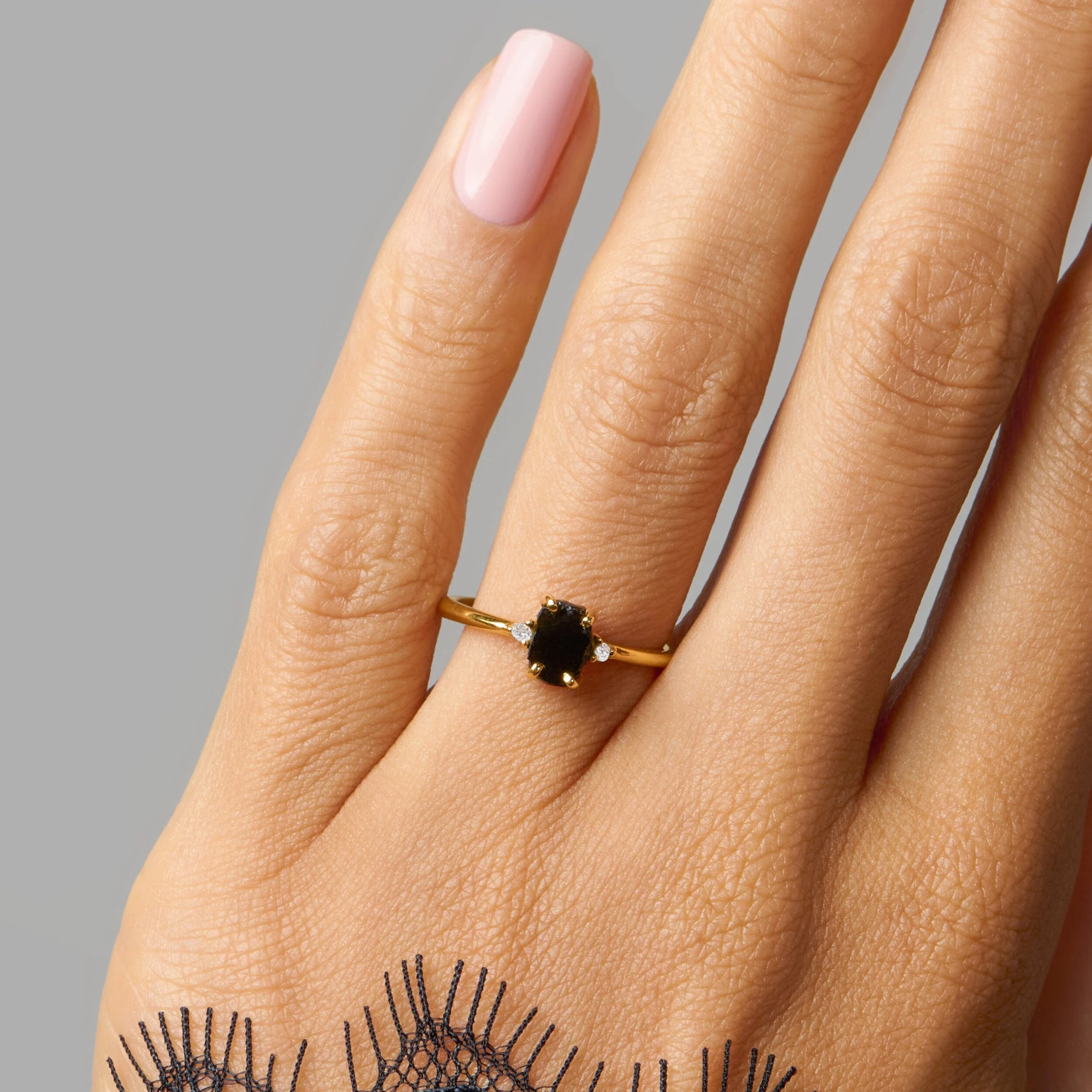 Black Obsidian Ring - Petite Raw Allure - Image 6