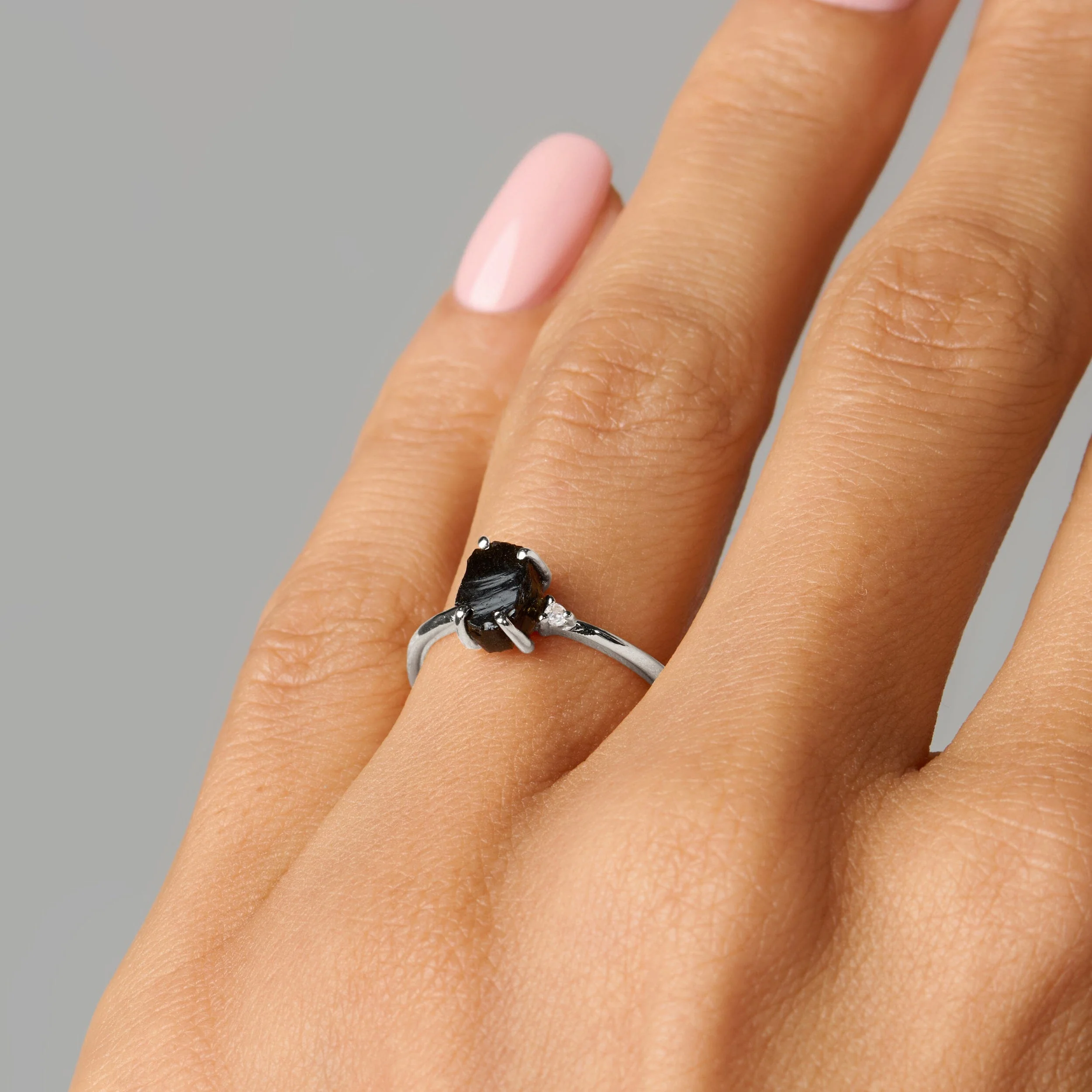 Black Obsidian Ring - Petite Raw Allure - Image 8