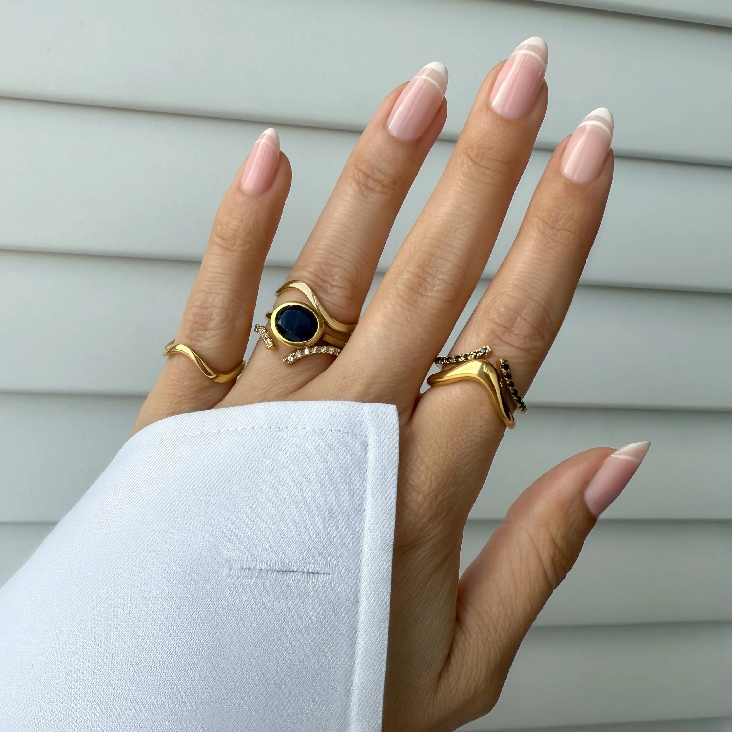 Black Obsidian Skin Touch Ring - Infinite Ring & Waves Band - Image 13