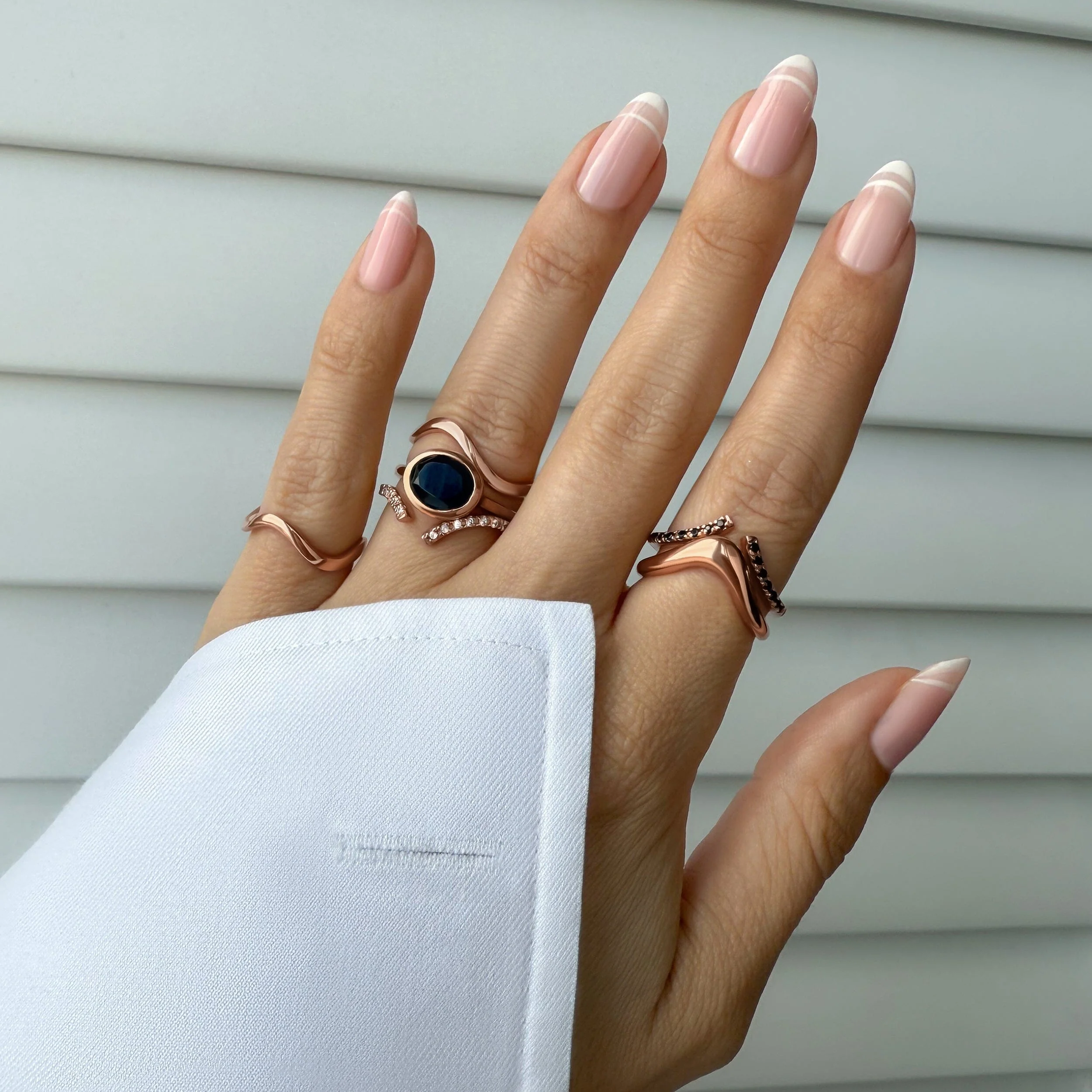 Black Obsidian Skin Touch Ring & Waves Band - Image 11
