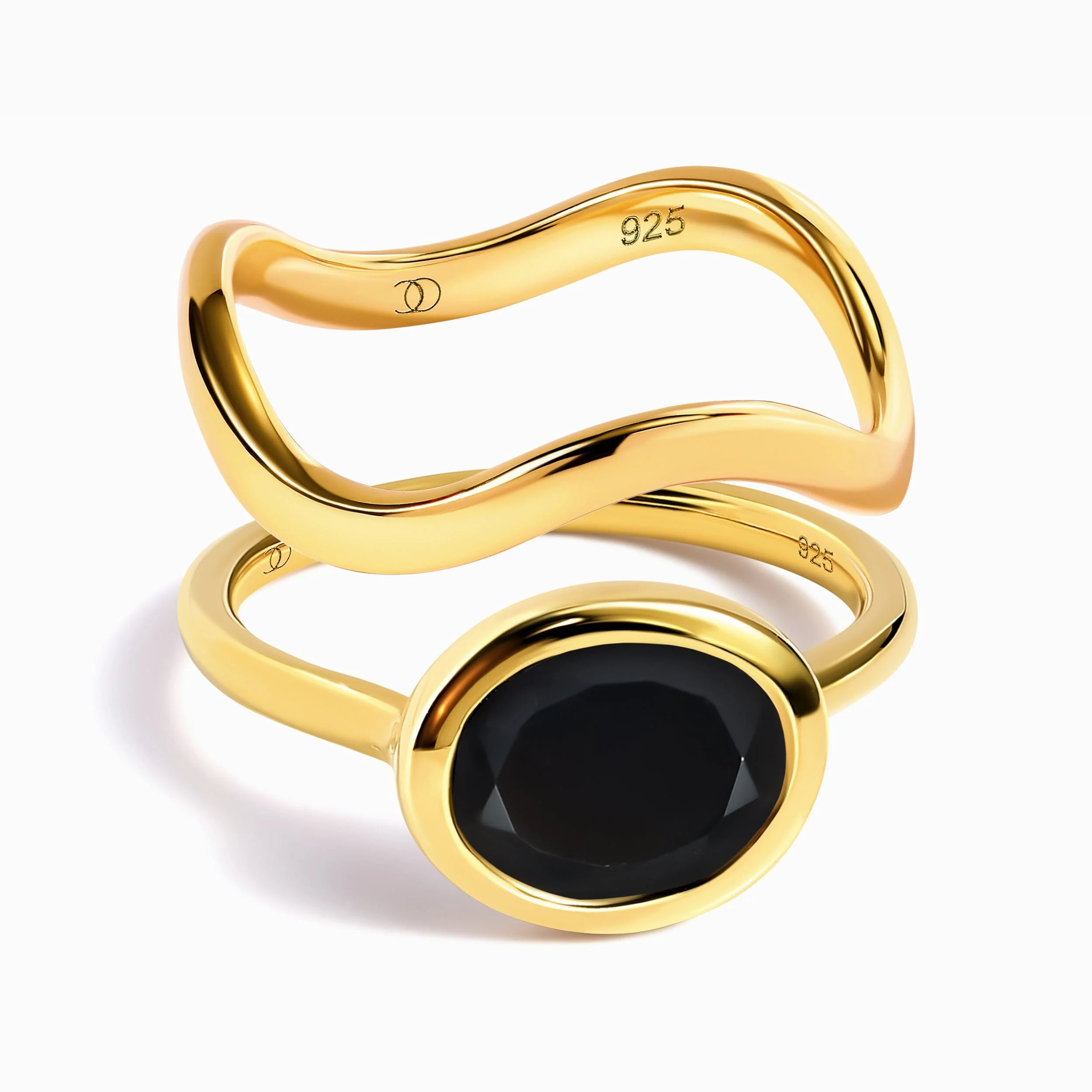 Black Obsidian Skin Touch Ring & Waves Band - Image 3