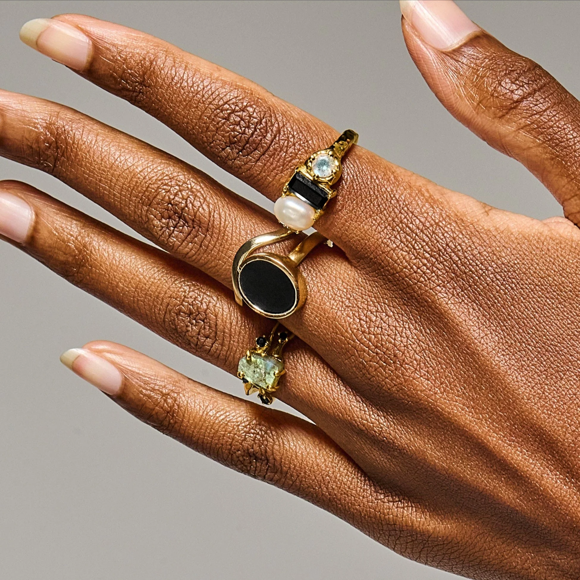 Black Obsidian Pearl Ring - Treasure - Image 18