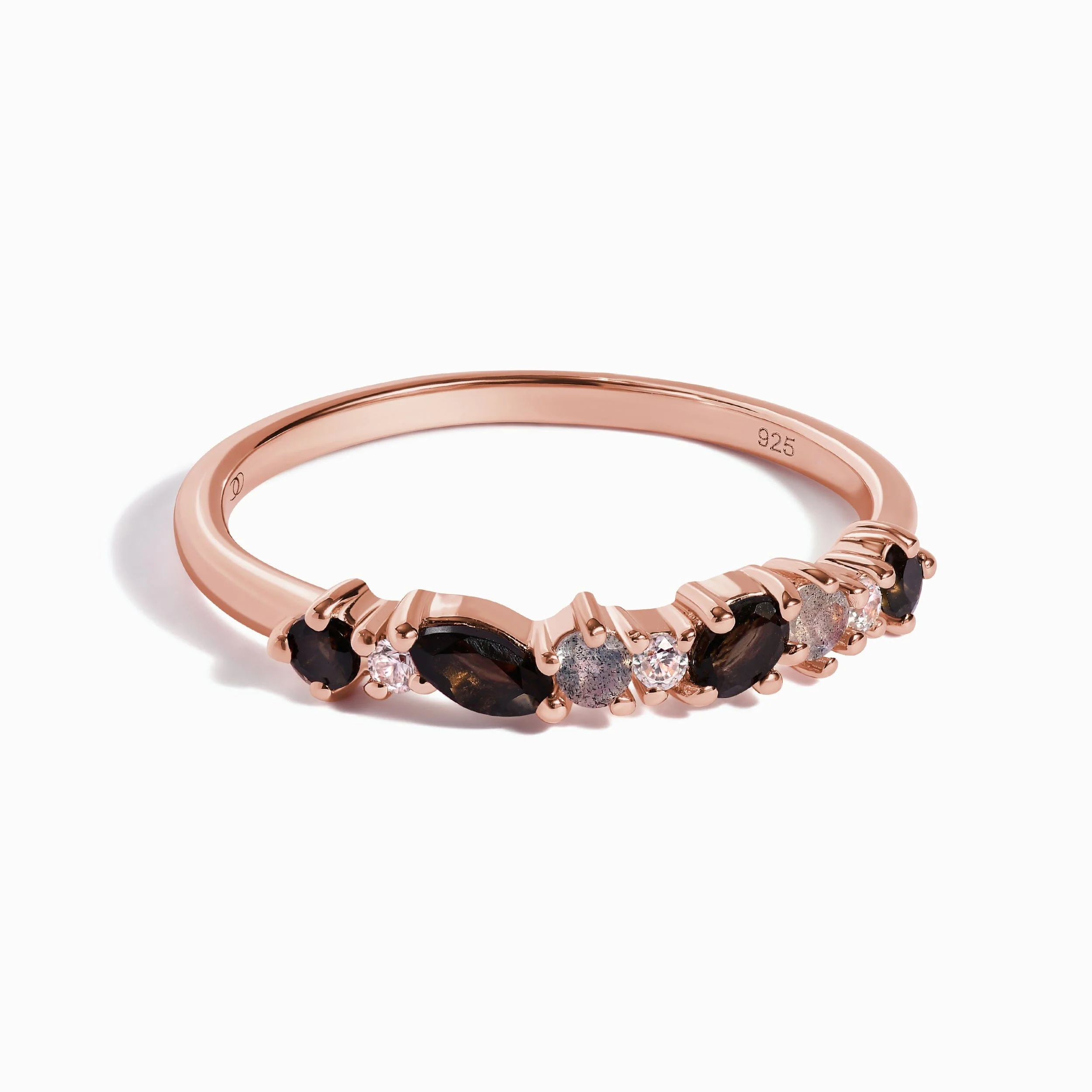 Black Obsidian White Zircon Ring - Grace - Image 4