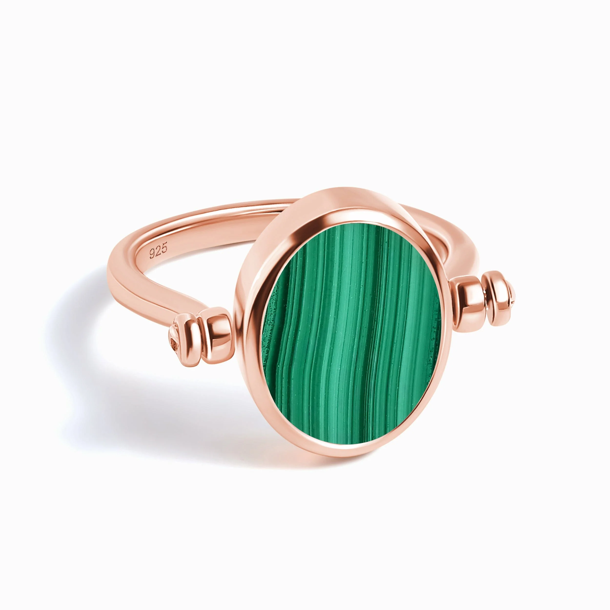 Black Onyx Malachite Fidget Ring - Spinning Enfolded - Image 39
