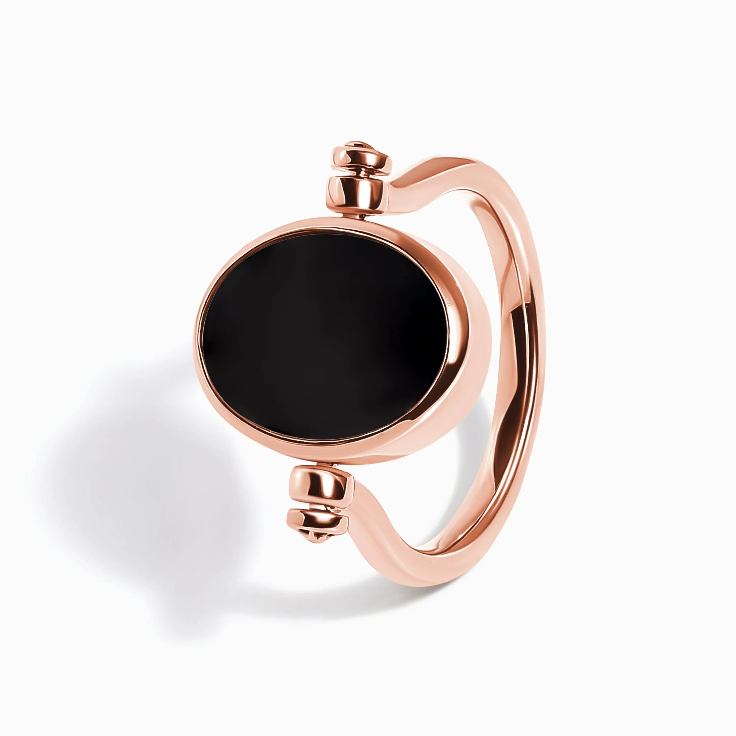 Black Onyx Malachite Fidget Ring - Spinning Enfolded - Image 24
