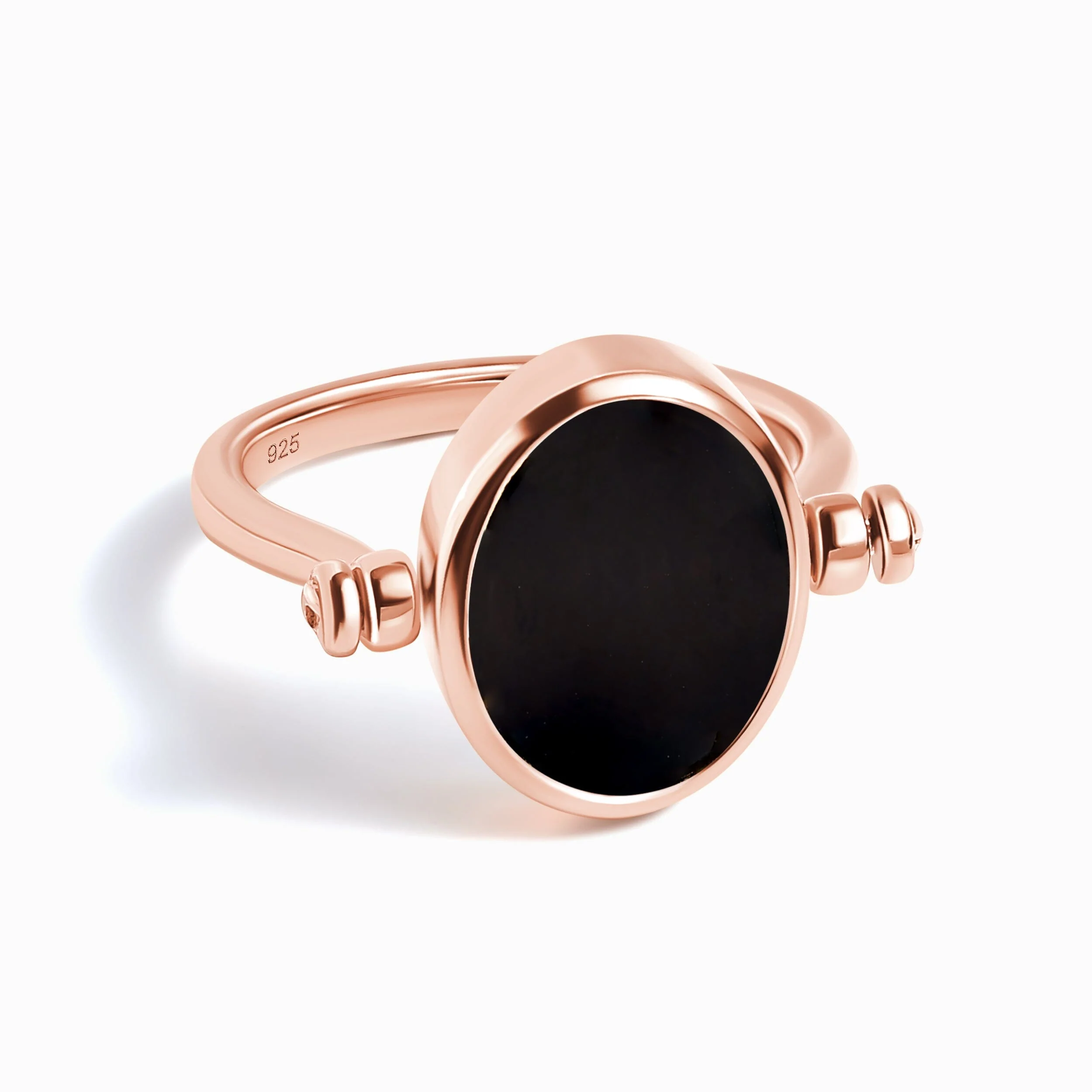 Black Onyx Malachite Fidget Ring - Spinning Enfolded - Image 36