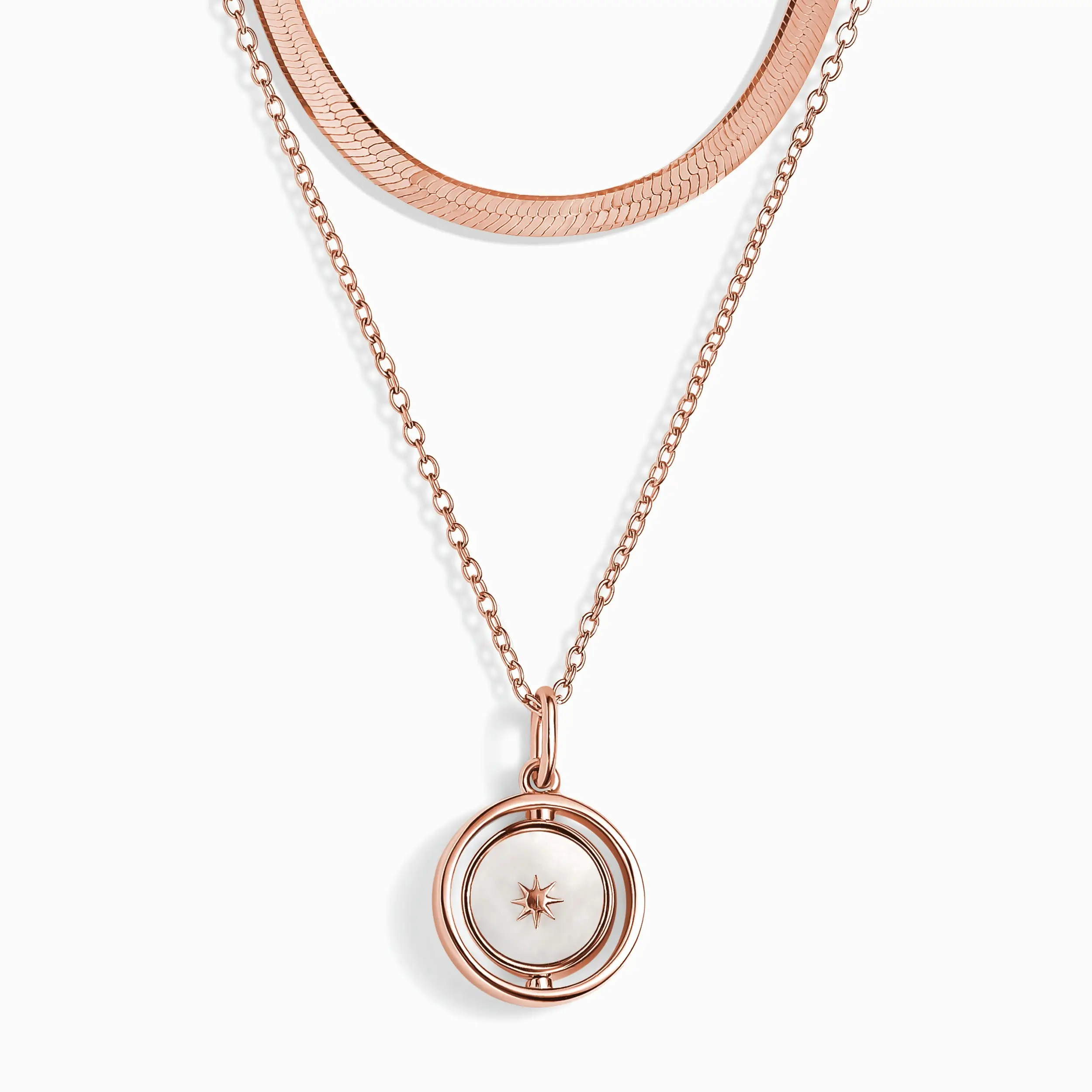Black Onyx Night & Day Spinning Necklace & Herringbone Chain - Image 3