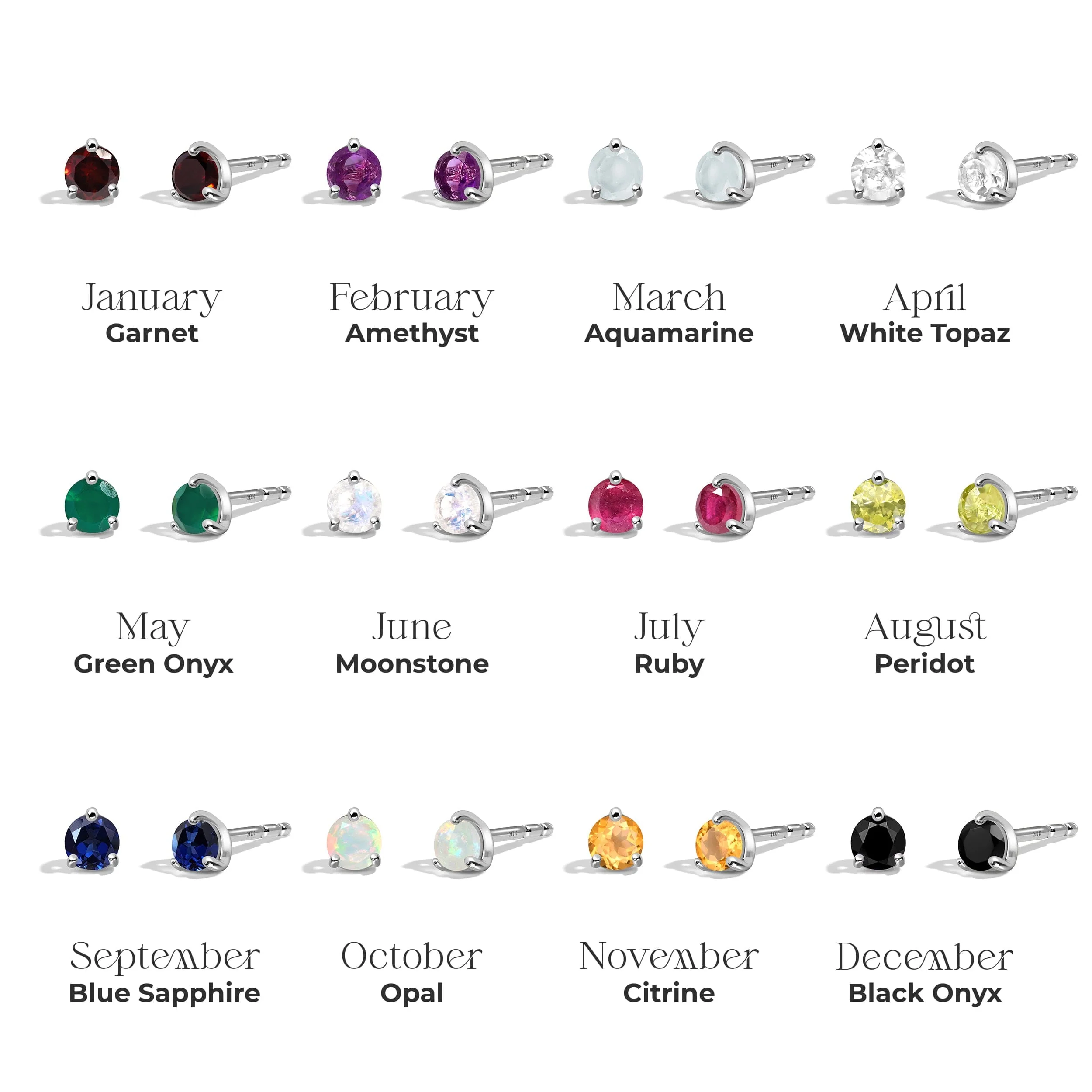 Black Onyx Round Studs - December Birthstone - Image 17