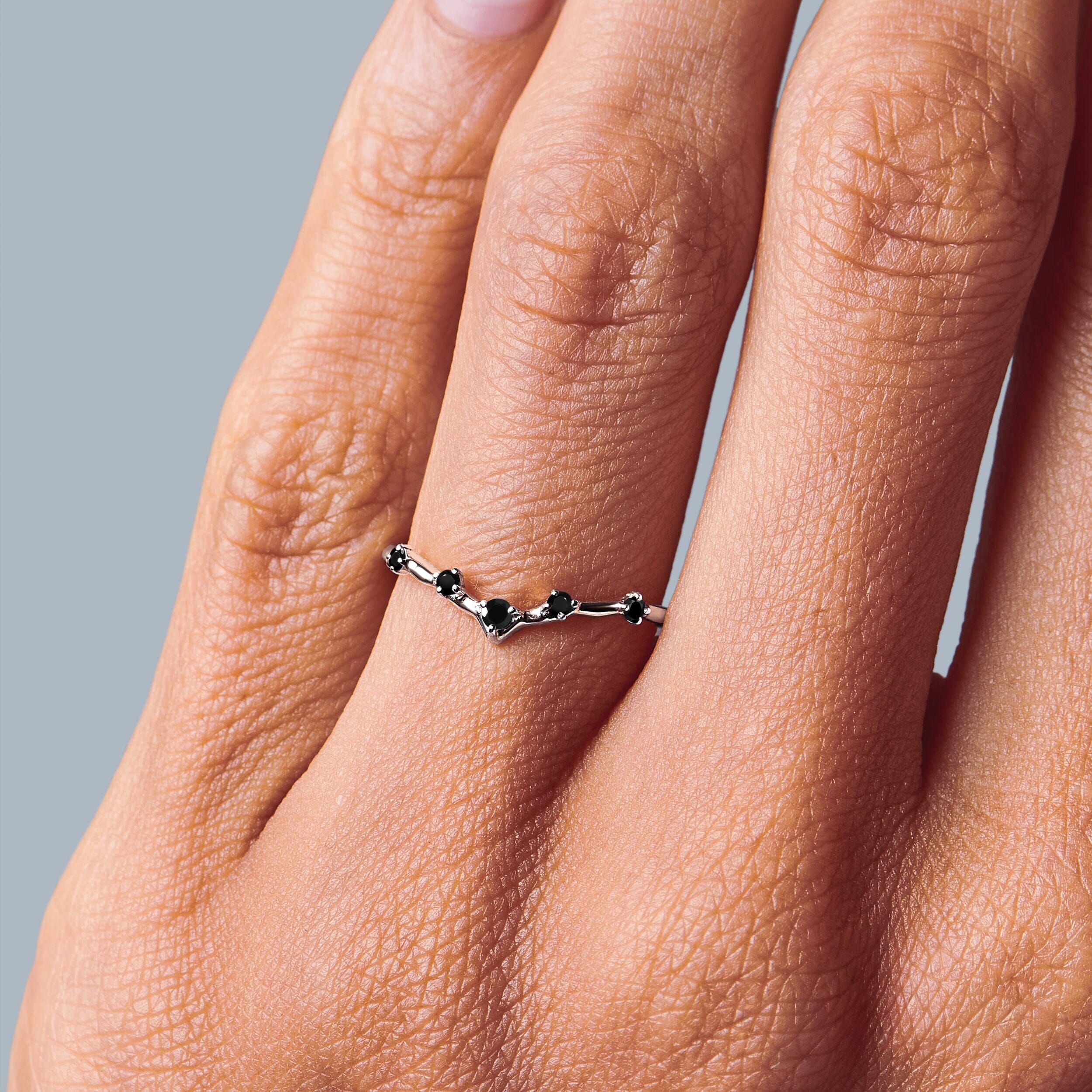 Black Spinel Ring - Cosmic Crown - Image 2
