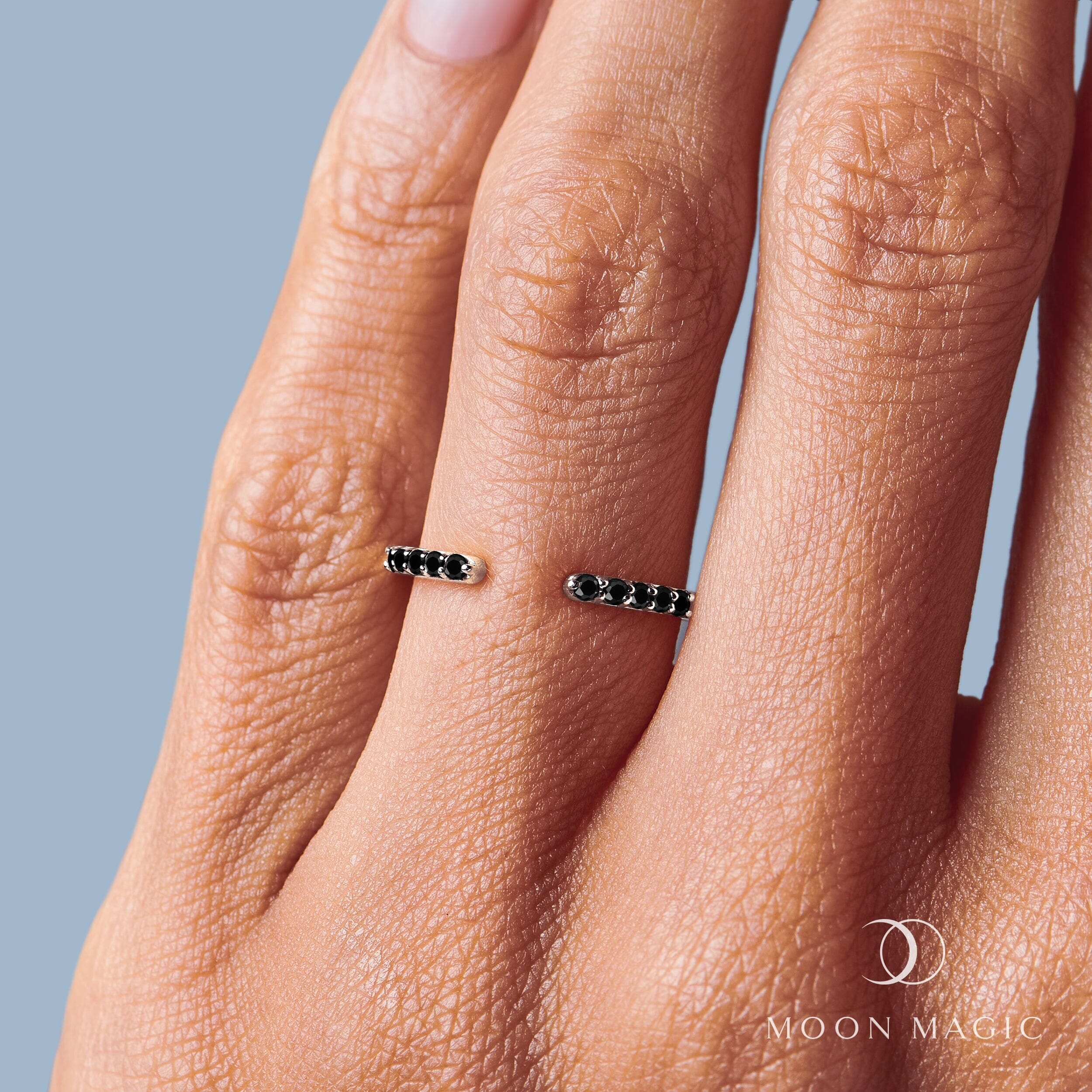 Black Spinel Ring - Twinkling Band - Image 2