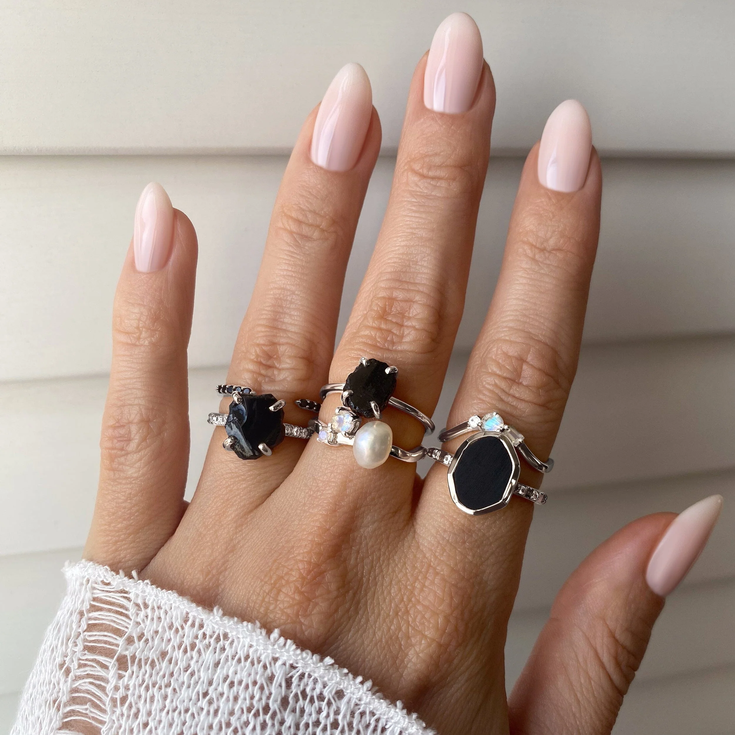 Raw Crystal Ring - Petite Black Obsidian - Image 8