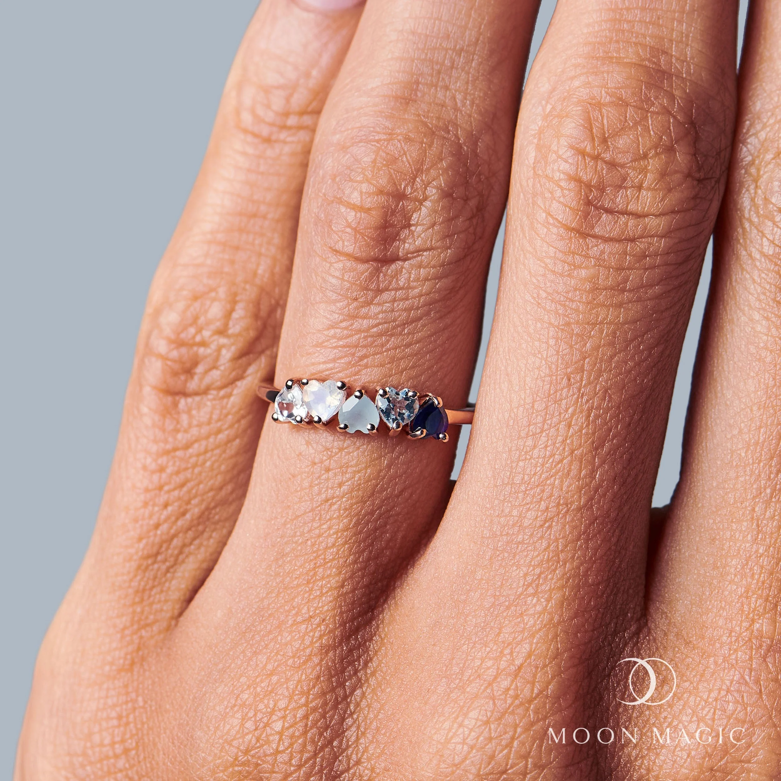 Blue Gradient Multigem Ring - Crush On You - Image 4