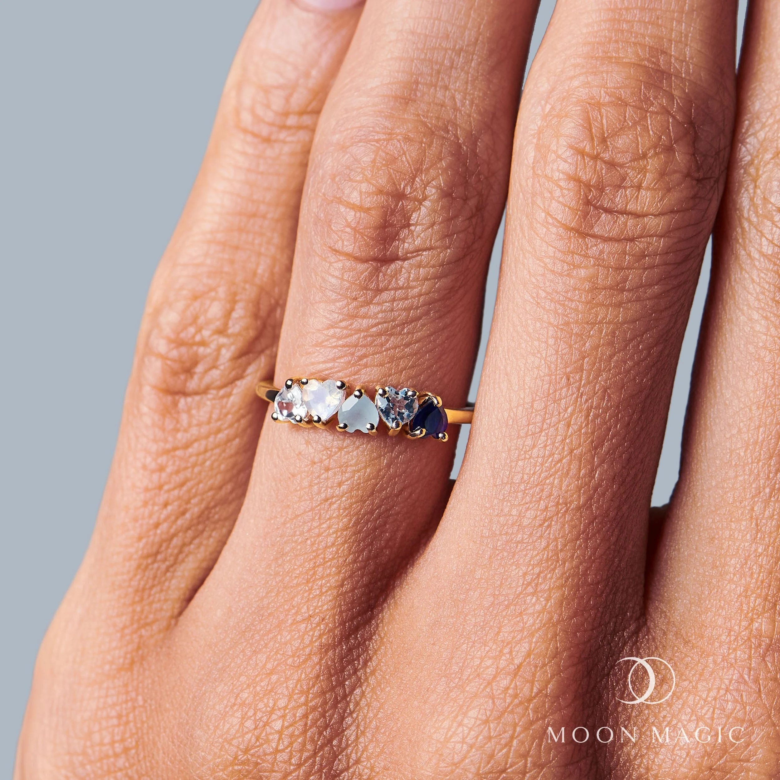 Blue Gradient Multigem Ring - Crush On You - Image 6