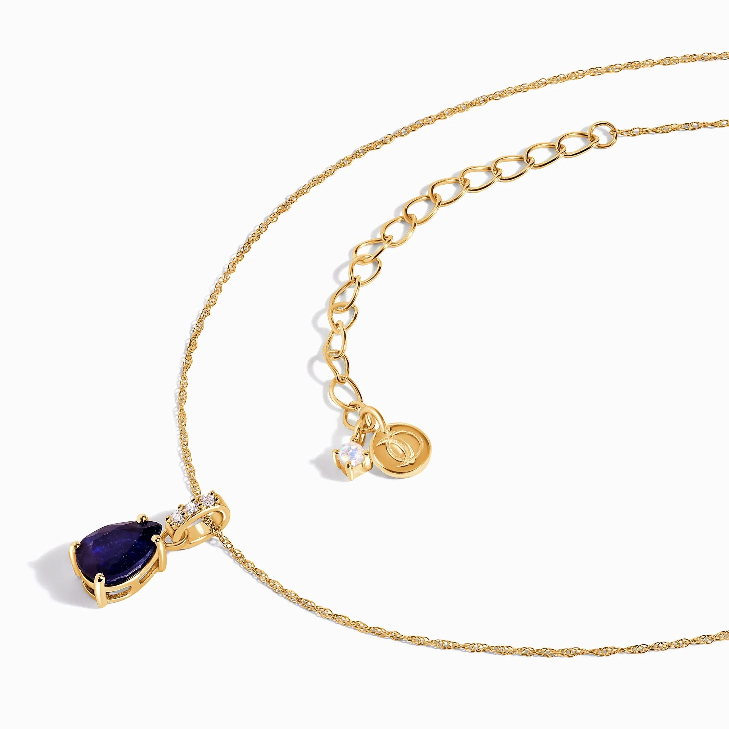 Blue Sapphire Diamond Necklace Sway - September Birthstone - Image 17