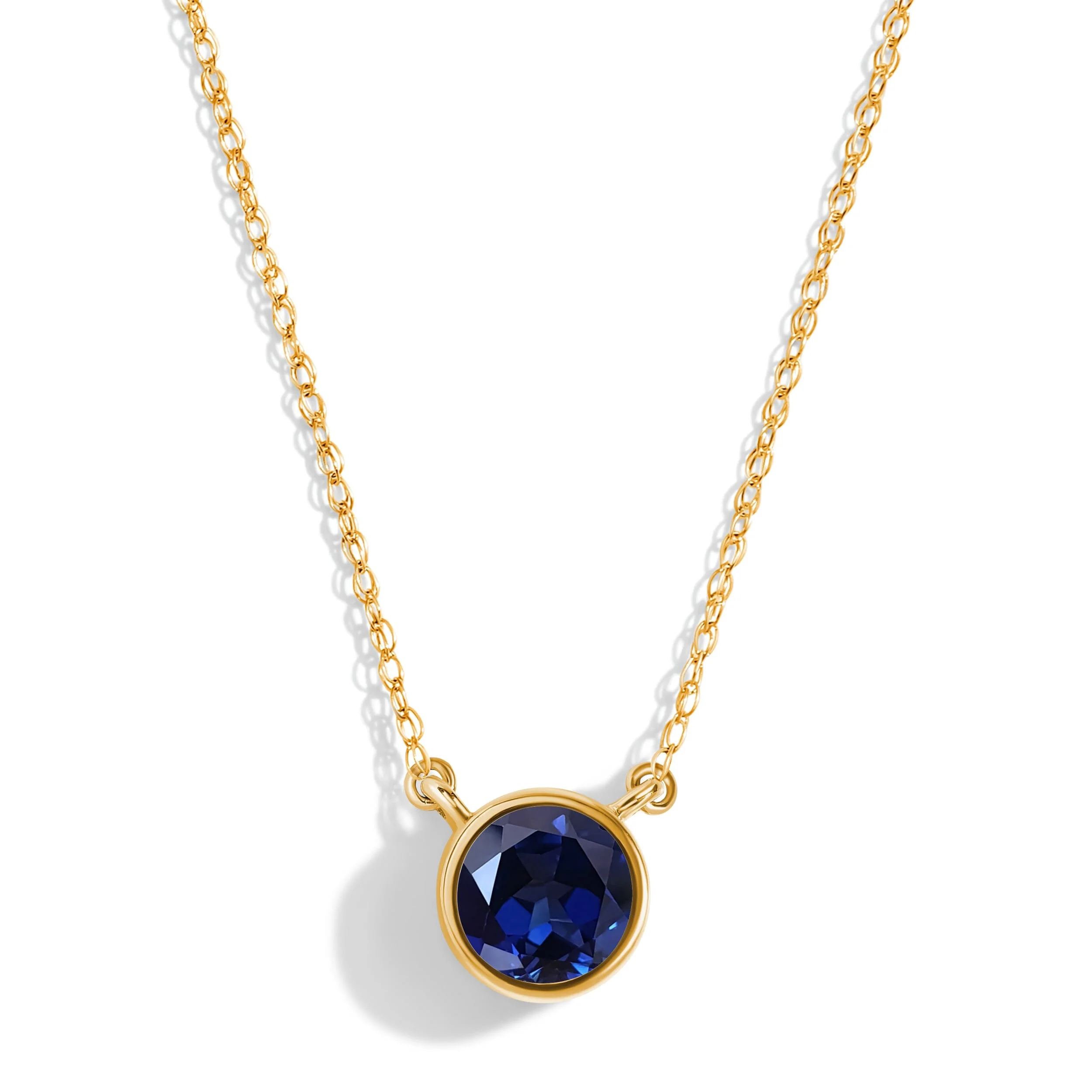 Blue Sapphire Necklace - Solitaire - Image 3