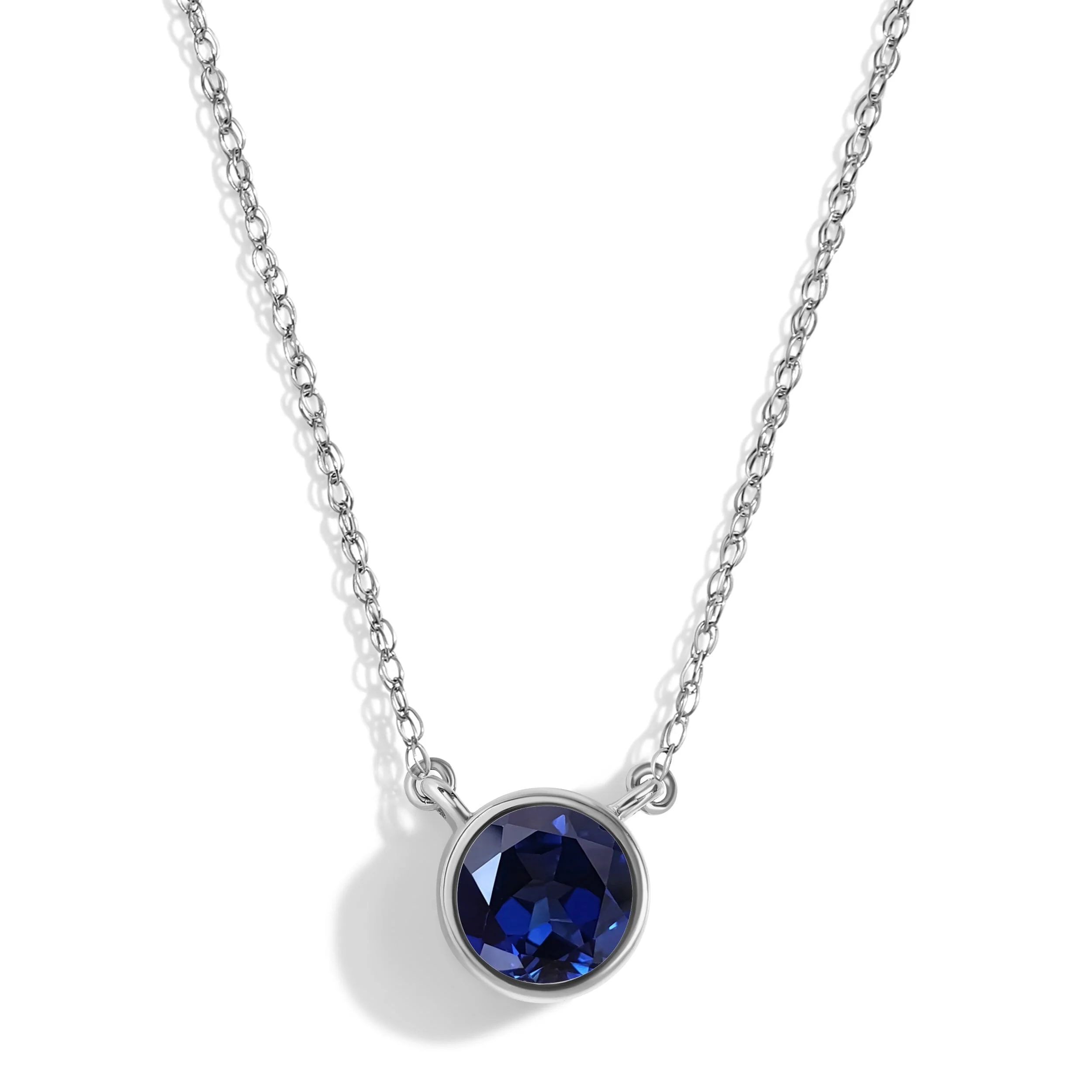 Blue Sapphire Necklace - Solitaire - Image 5