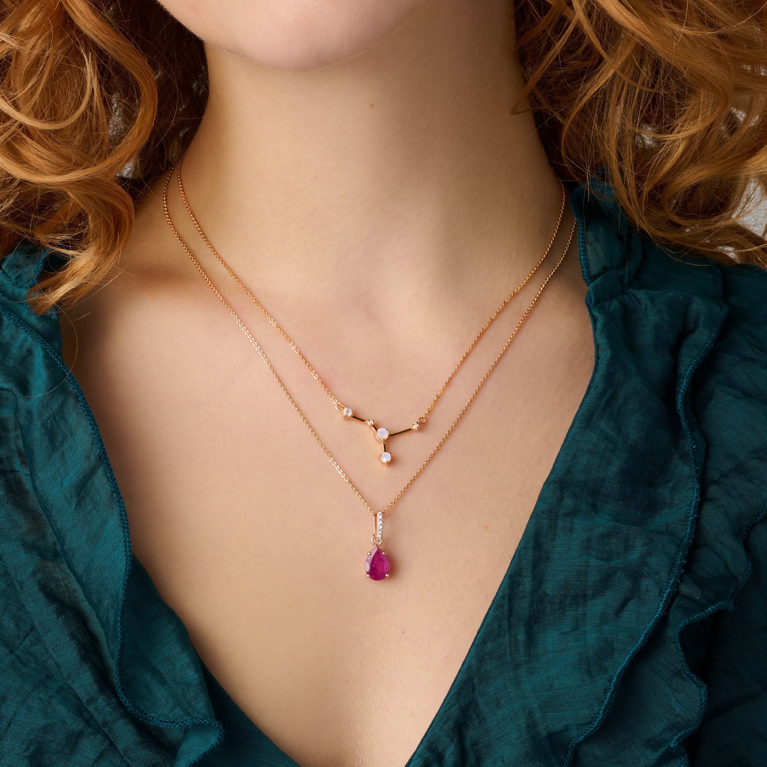 Cancer Zodiac & July Birthstone Necklaces - Image 4