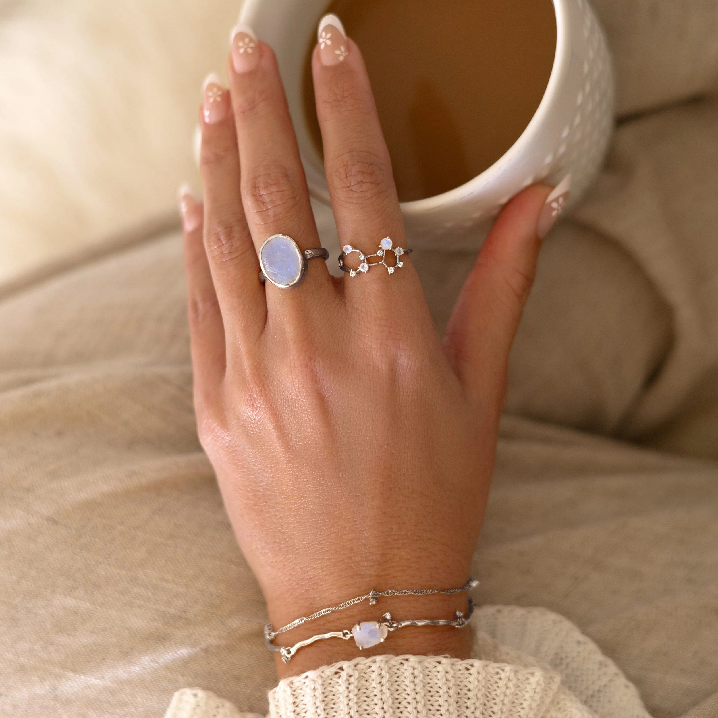 Raw Crystal Ring - Enfolded Moonstone - Image 13