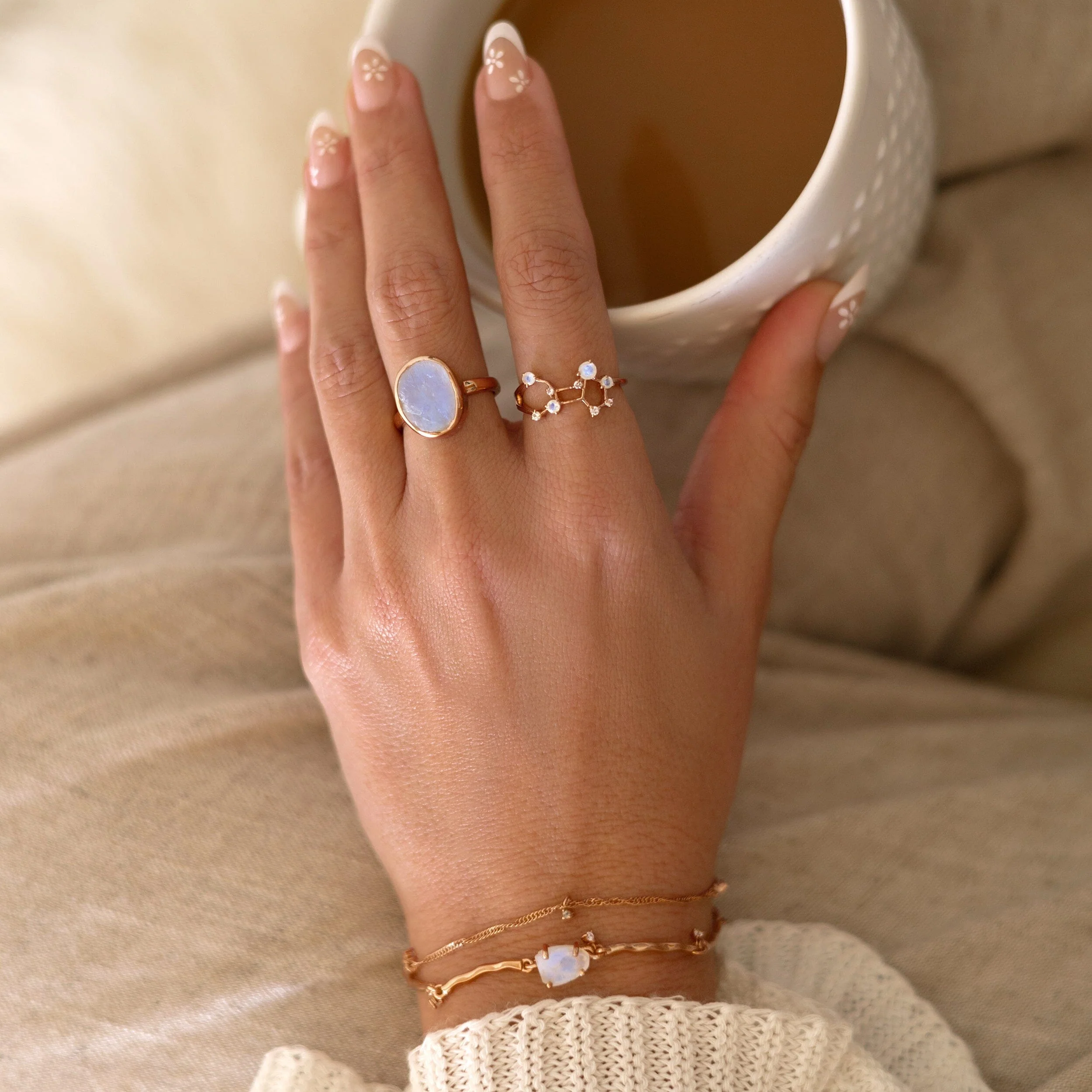 Raw Crystal Ring - Enfolded Moonstone - Image 19