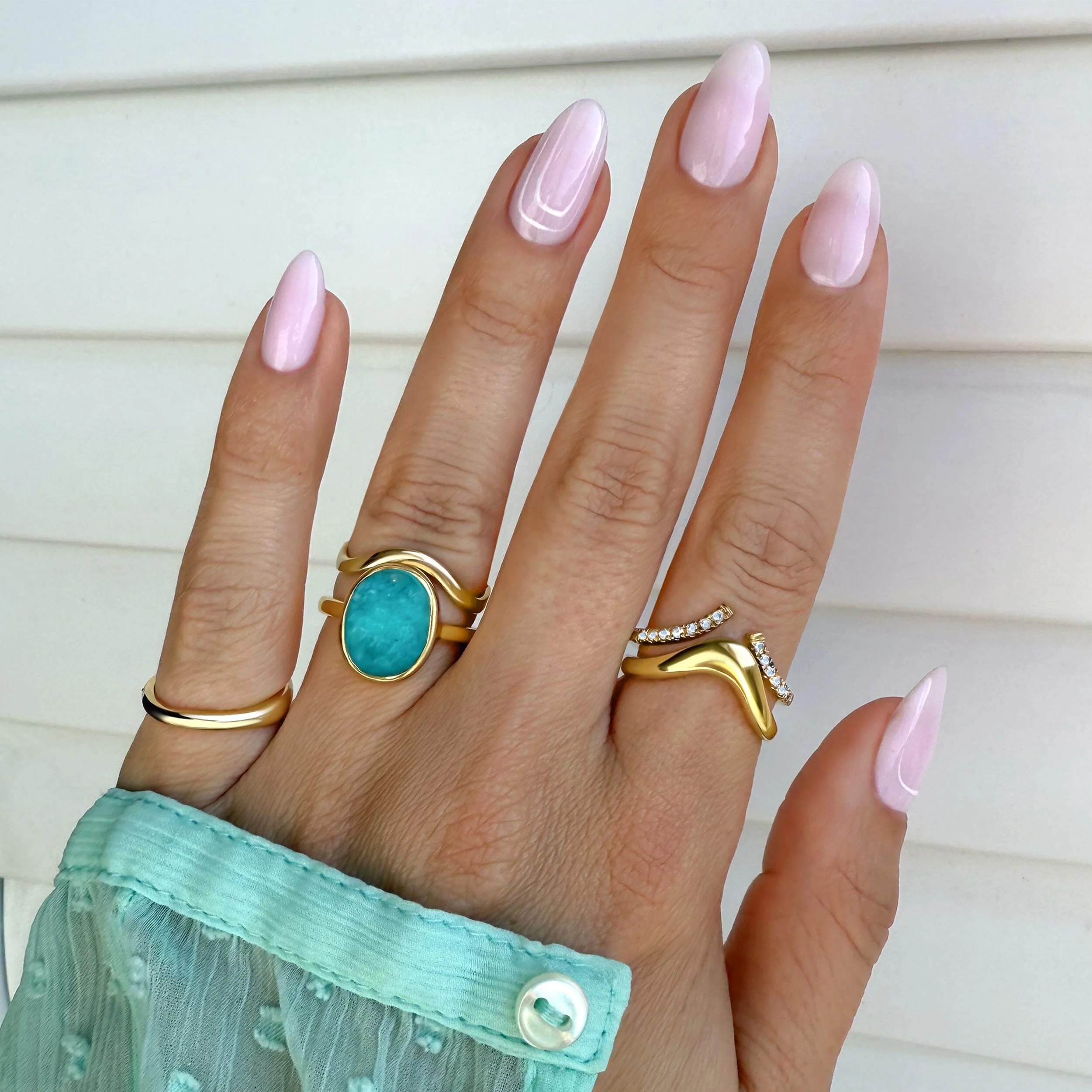 Enfolded Amazonite Ring - Infinite Ring & Waves Band - Image 10