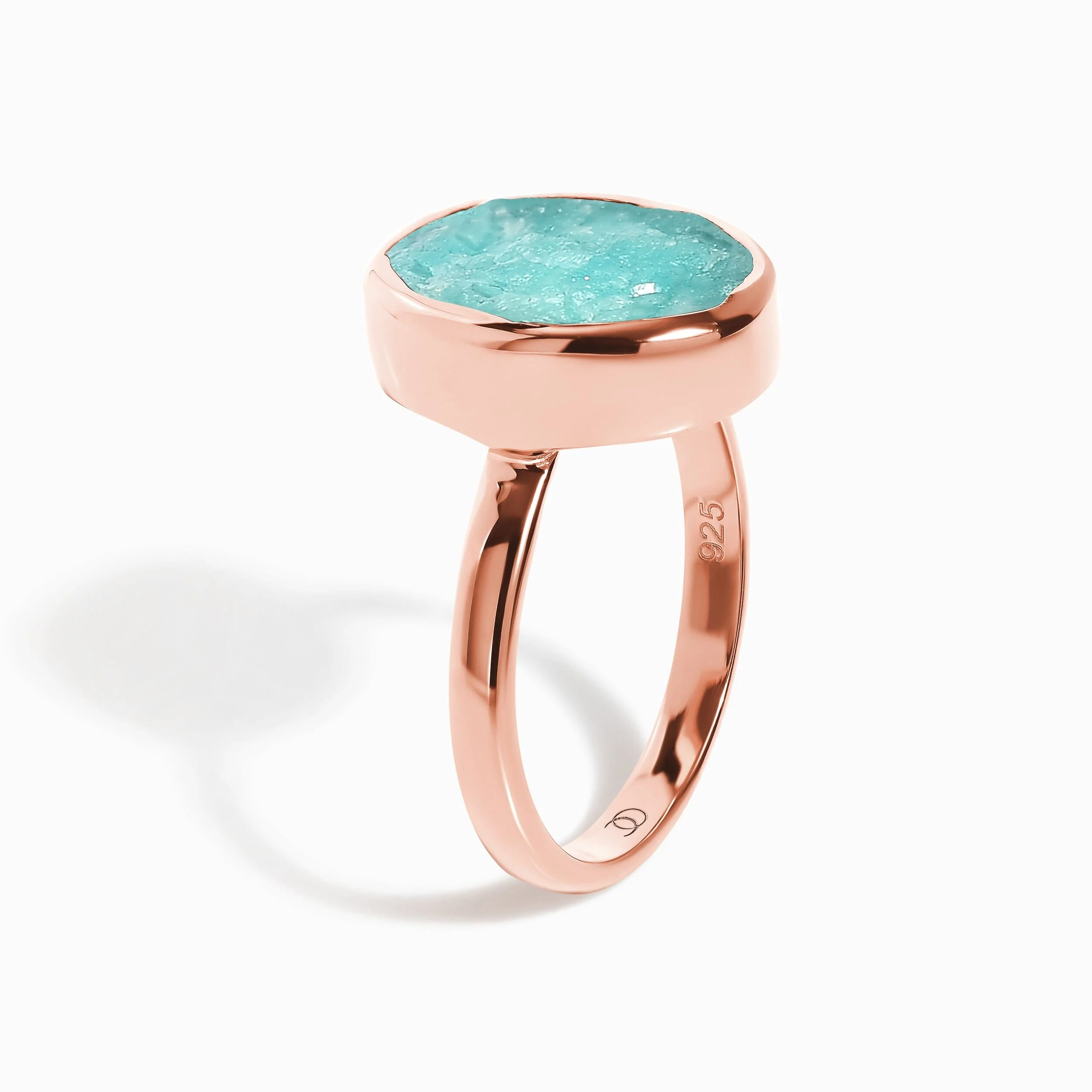 Raw Crystal Ring - Enfolded Amazonite - Image 11