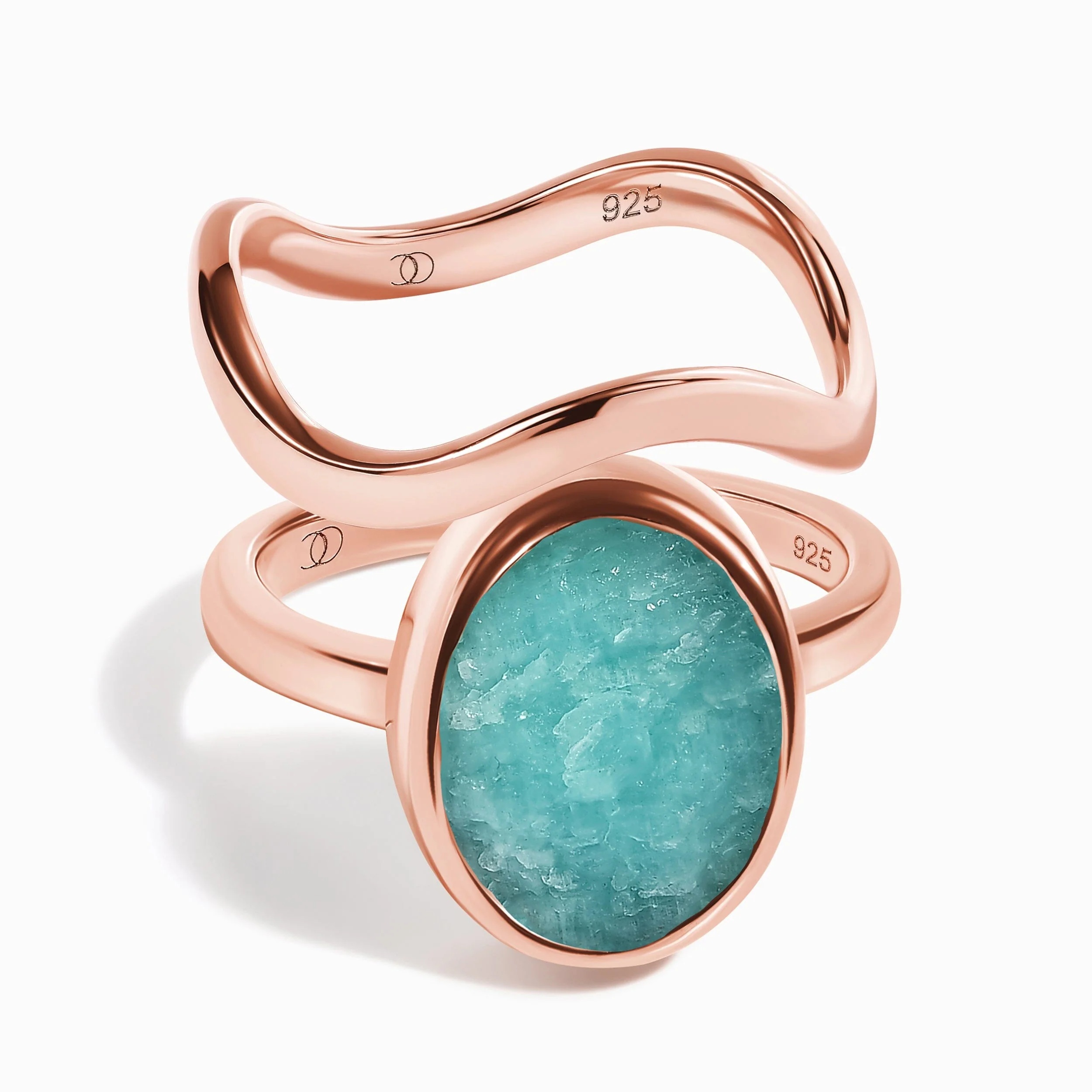 Enfolded Amazonite Ring & Waves Band - Image 6