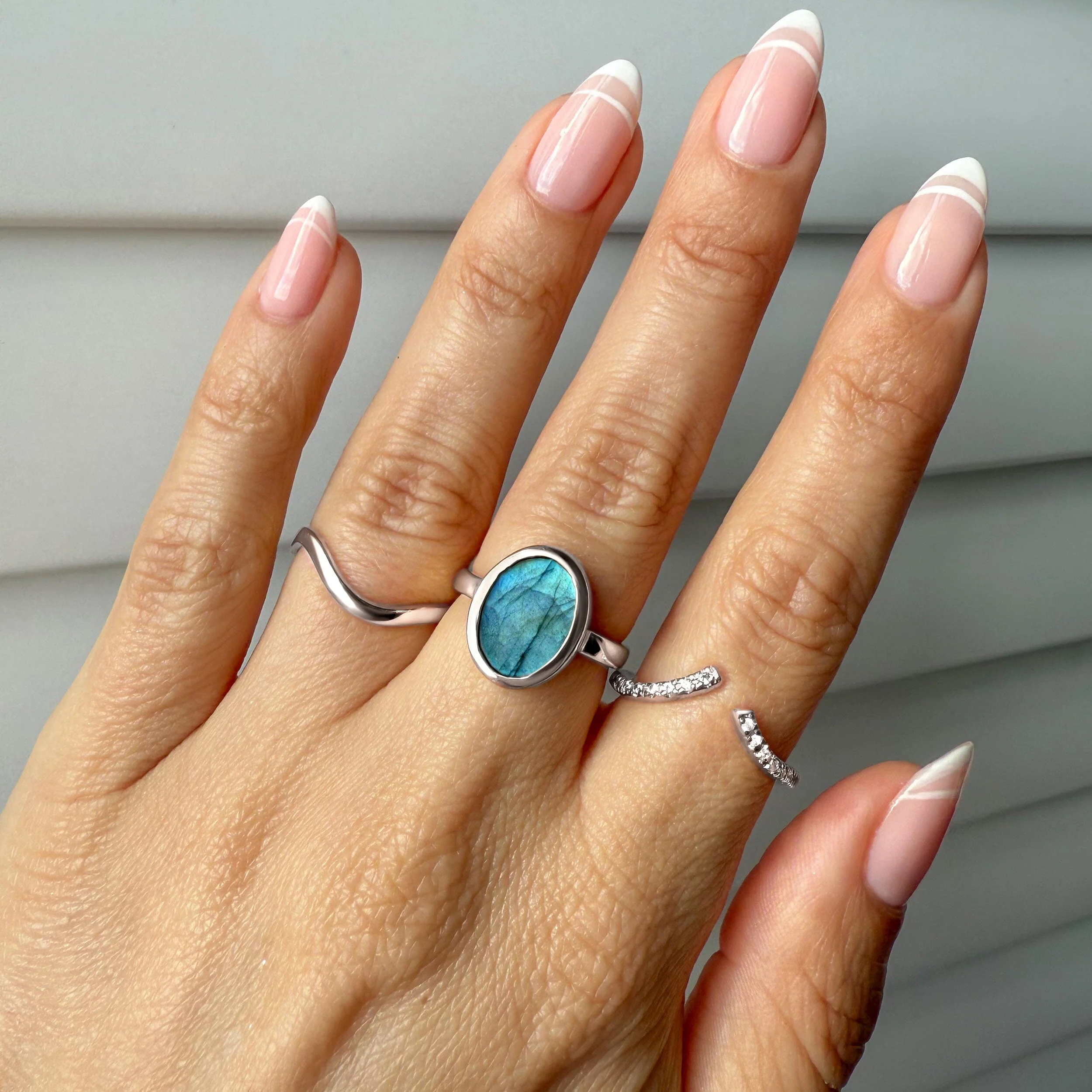 Enfolded Labradorite Ring - Infinite Ring & Waves Band - Image 7