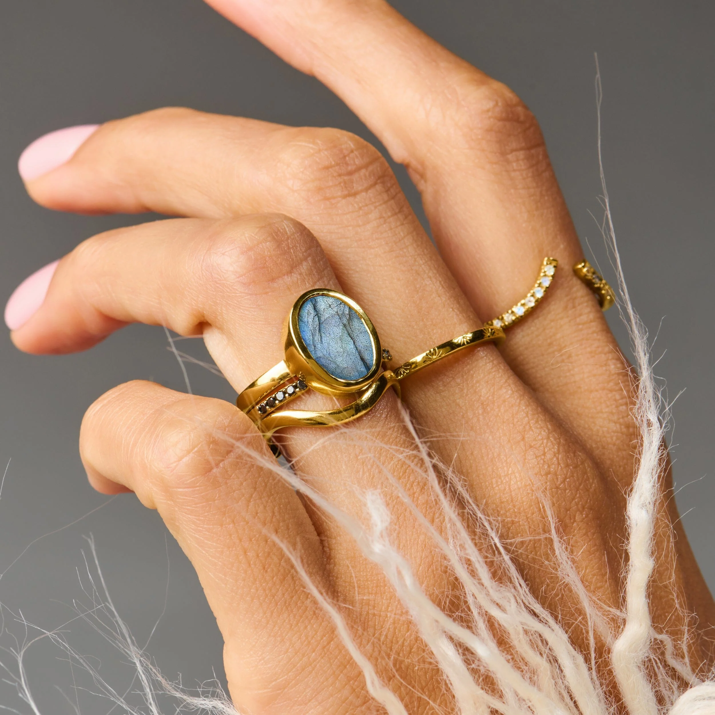 Enfolded Labradorite Ring & Waves Band - Image 13