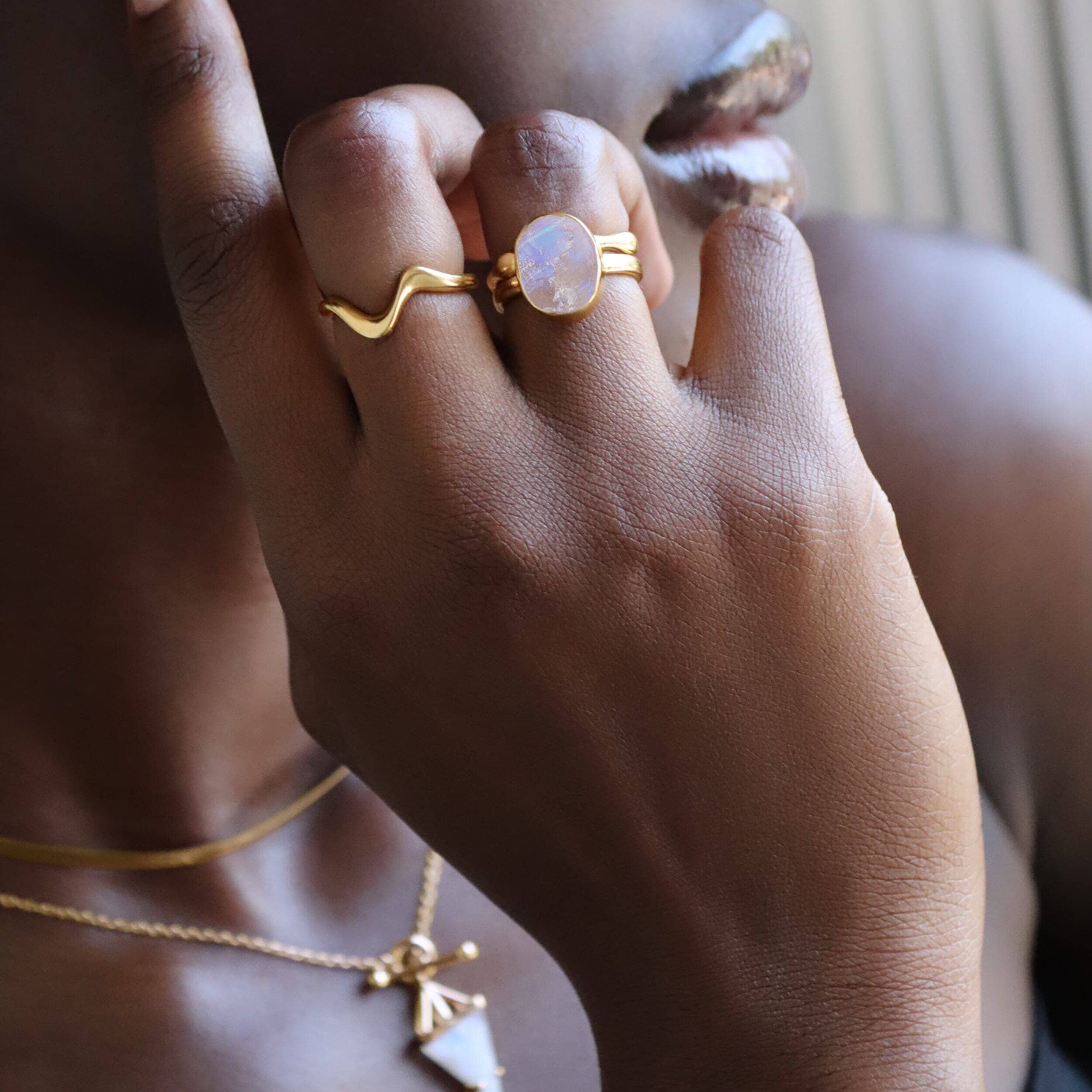 Raw Crystal Ring - Enfolded Moonstone - Image 22
