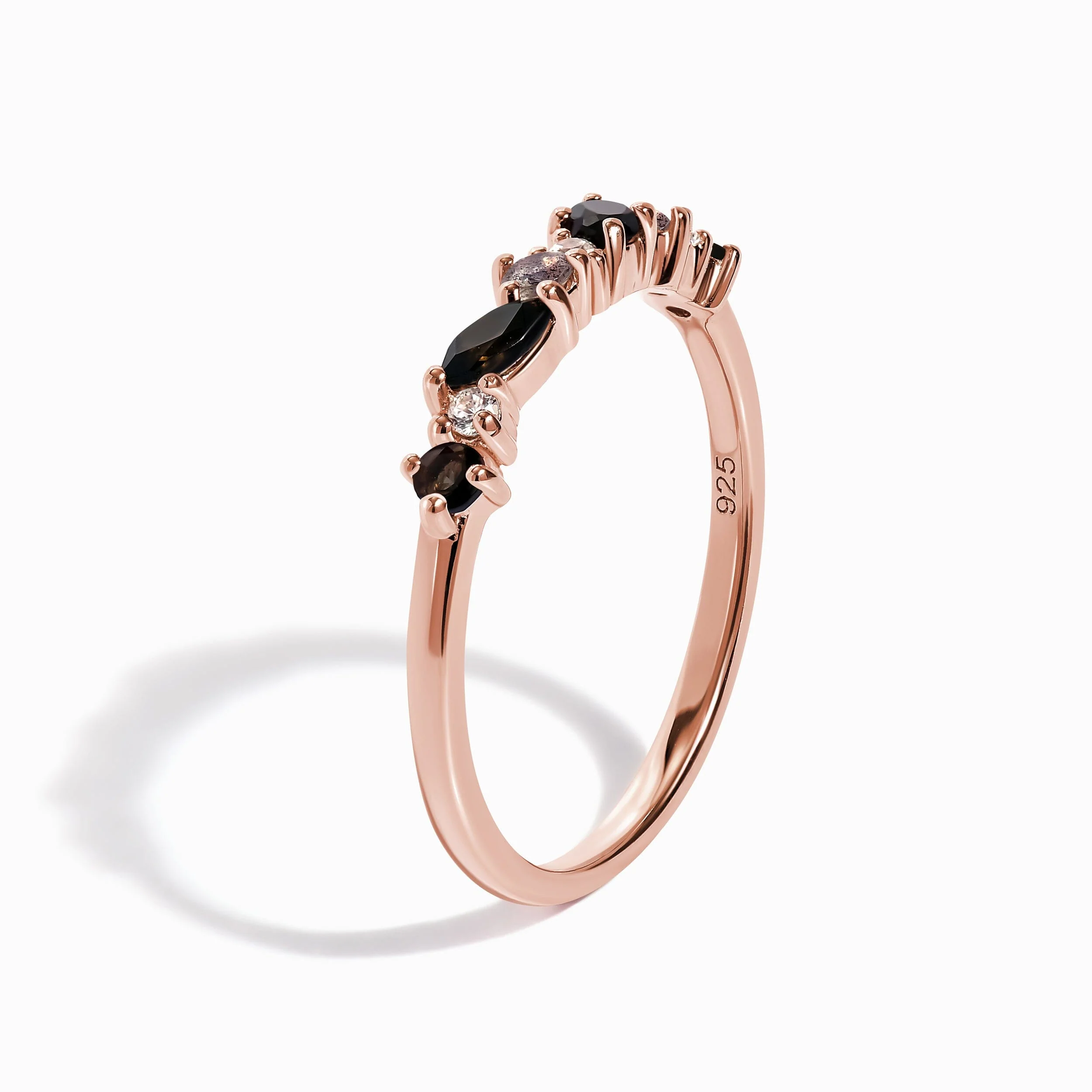 Black Obsidian White Zircon Ring - Grace - Image 15